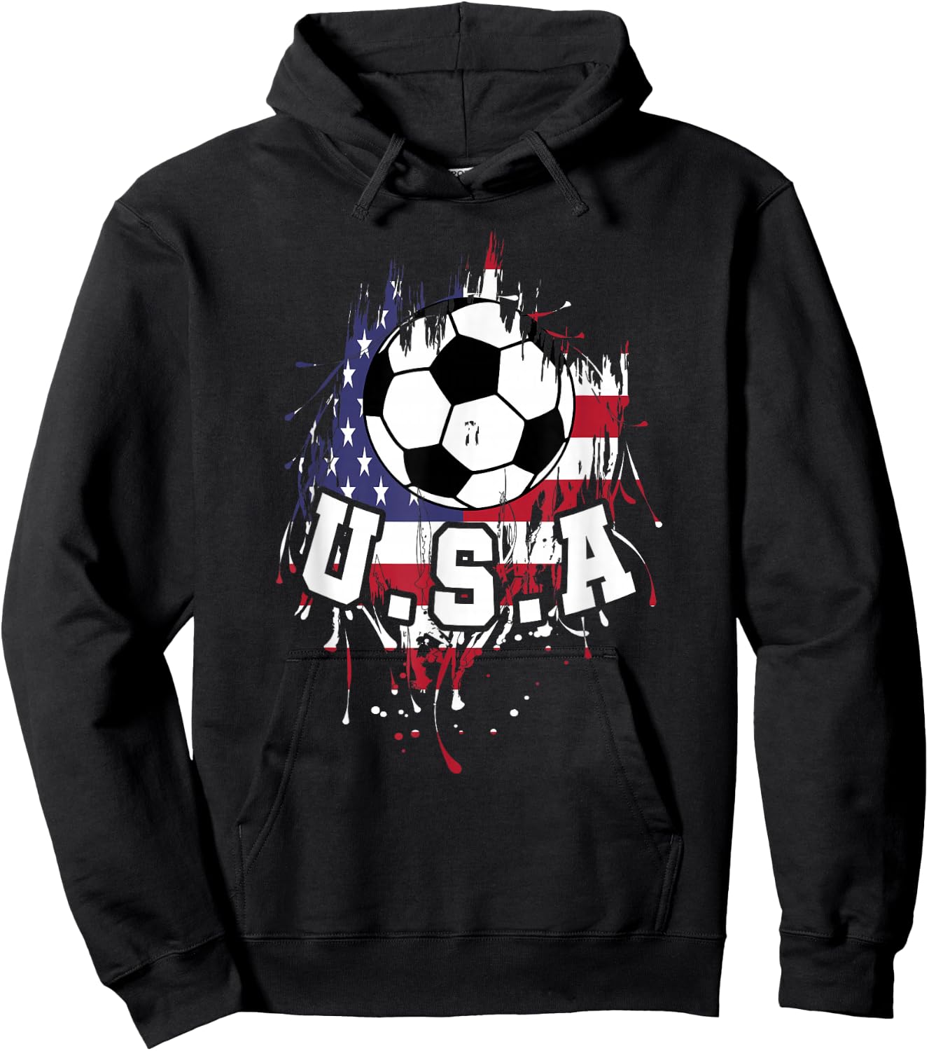 United States Soccer American Football USA Futbol Hoodie - Hoodie | Black