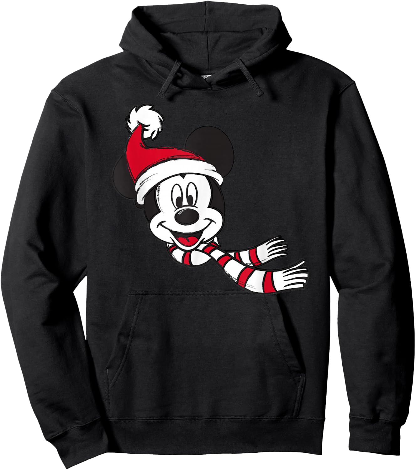 Disney - Mickey Mouse Santa Hat Holiday Hoodie - Hoodie | Black