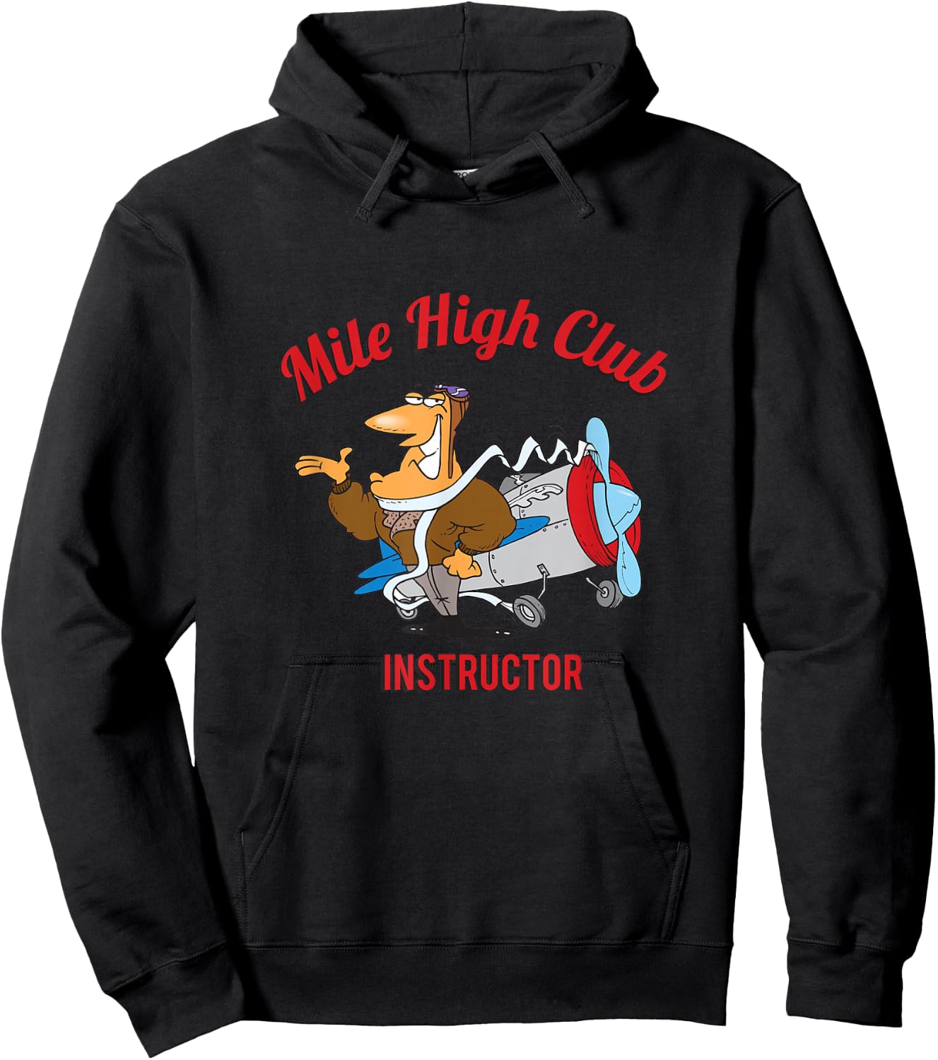 Mile High Club Instructor Funny Pilot Shirt Shirt Hoodie - Hoodie | Black
