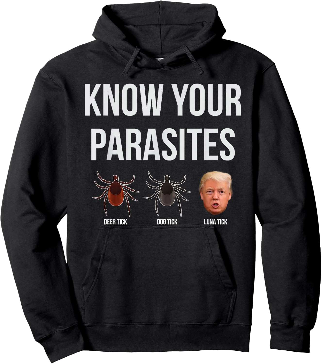 Know Your Parasites Dump President Trump Parasite Lunatic Hoodie - Hoodie | Black