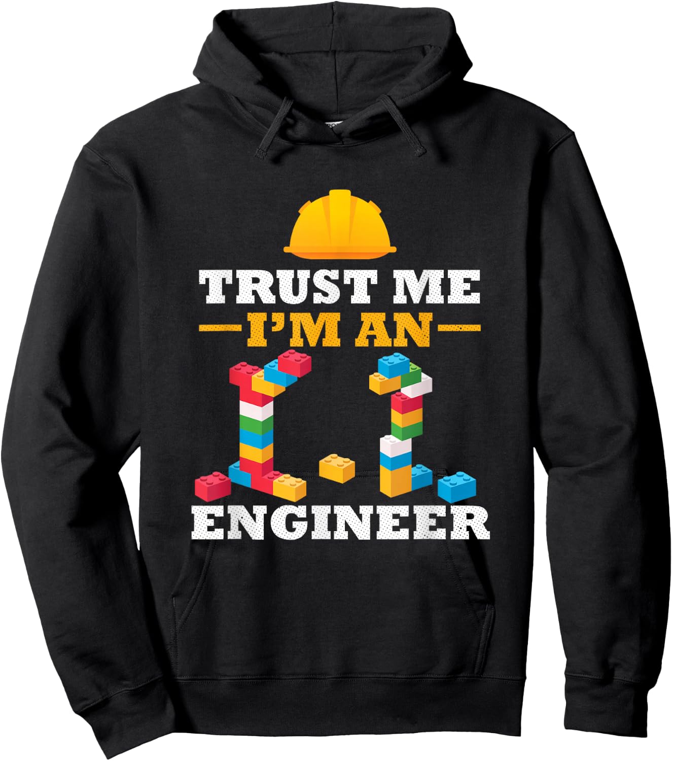Engineer Master Builder Construction Building Bricks Blocks Hoodie - Hoodie | Black