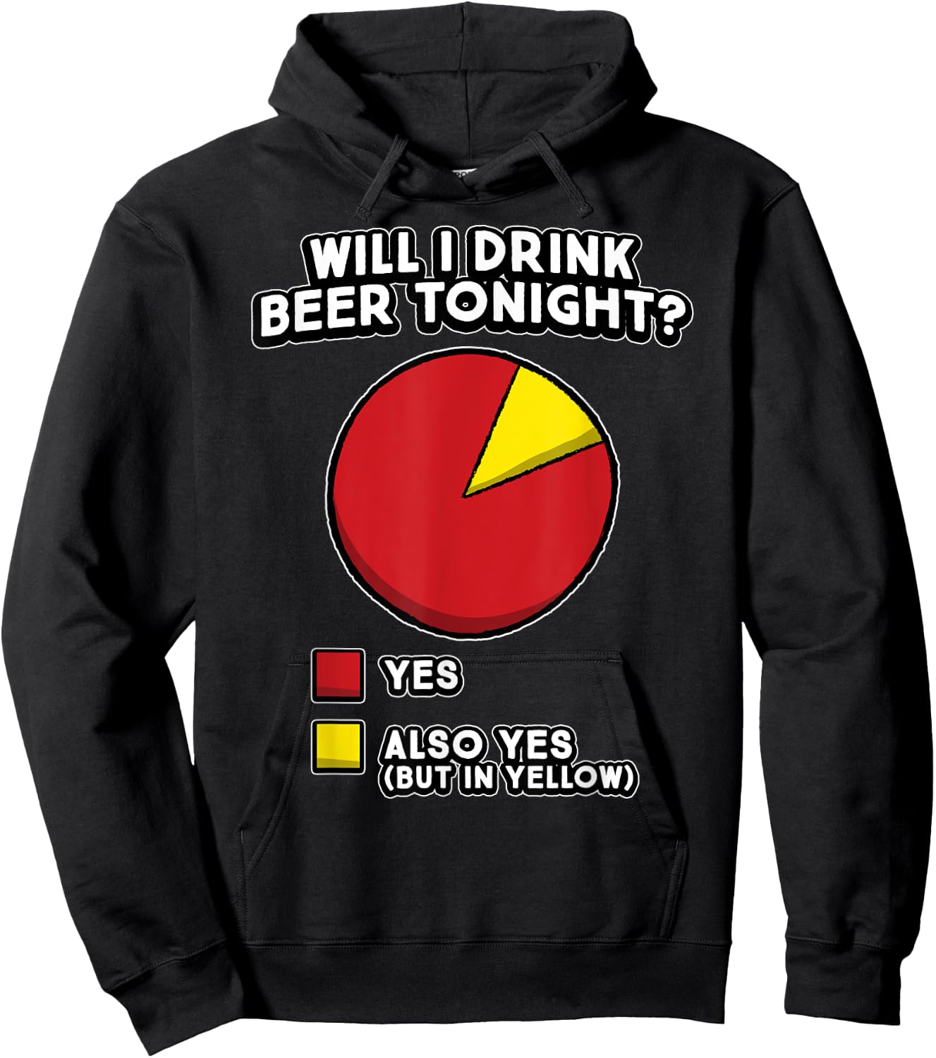 Funny Beer Drinker Quote - Will I Drink Beer Tonight? YES Hoodie - Hoodie | Black
