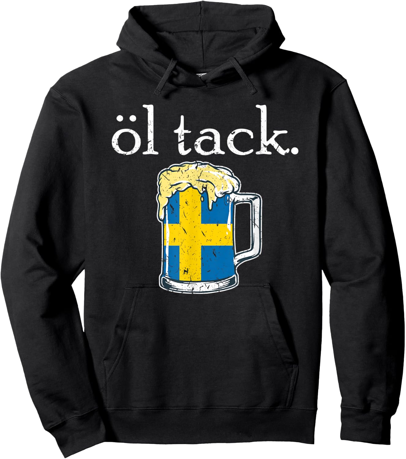 Sweden Beer Please Swedish Flag Öl Tack Travel Drinking Hoodie - Hoodie | Black