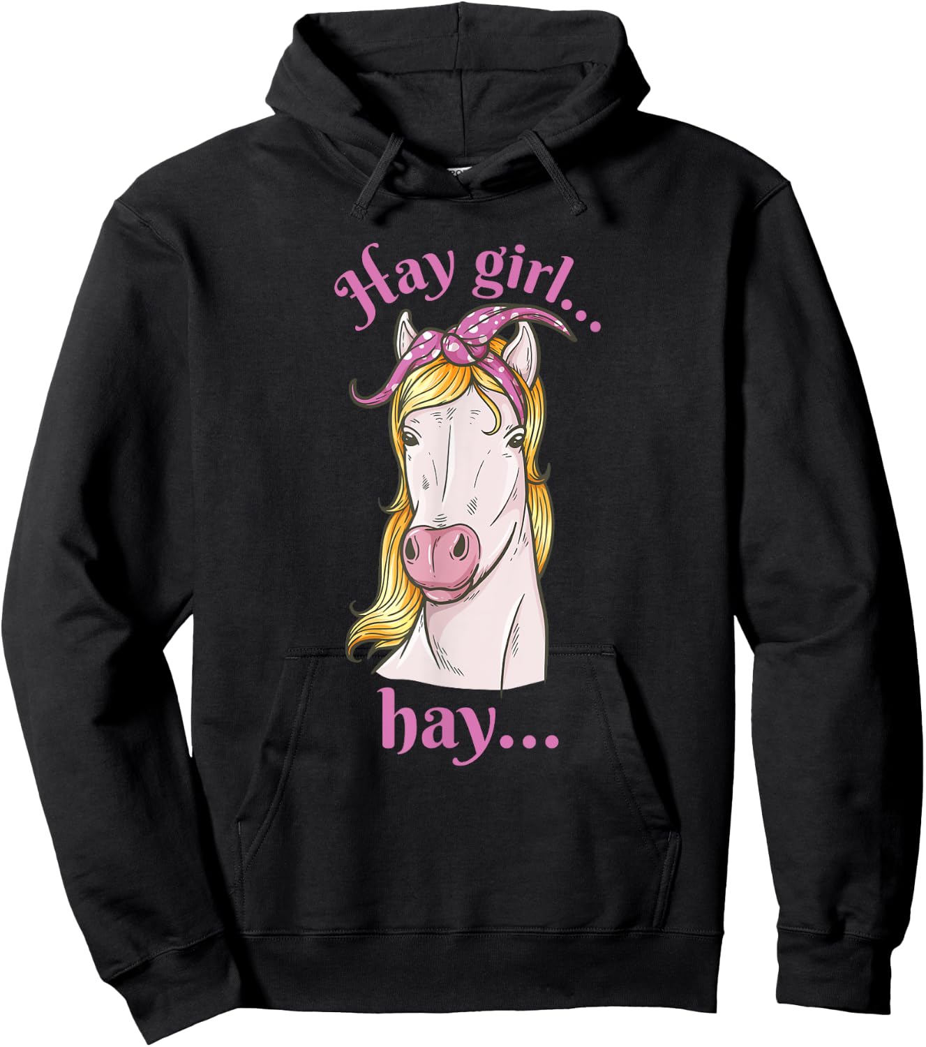 Hay girl... hay... - Hay and horse lover and rider Hoodie - Hoodie | Black