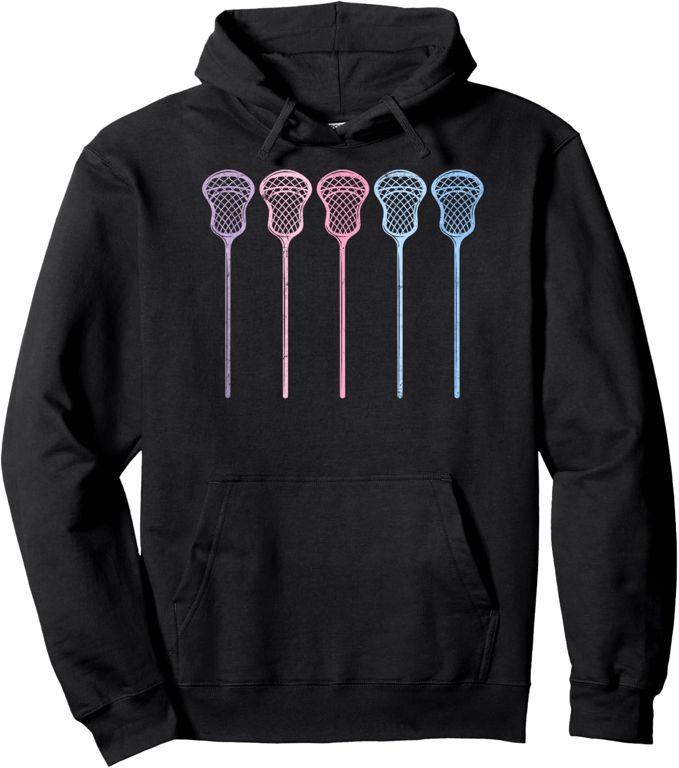 Lacrosse Lacrosse Sticks woman girls retro Hoodie - Hoodie | Black