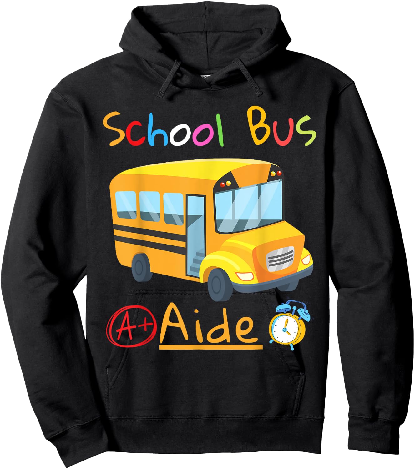 School Bus Aide Squad Back to School Matching Group Hoodie - Hoodie | Black