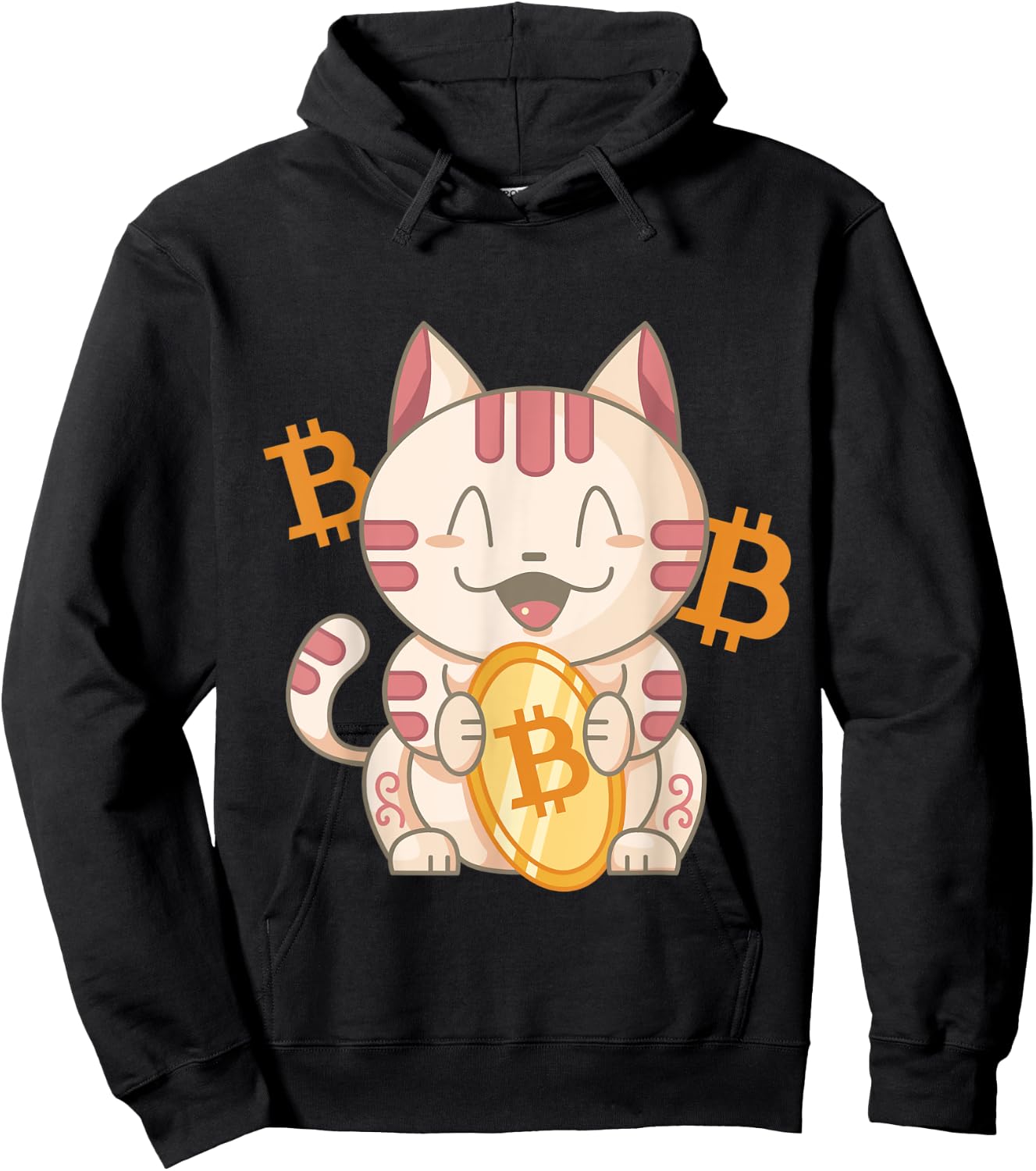 Lucky Chinese Bitcoin Cat Hoodie - Hoodie | Black