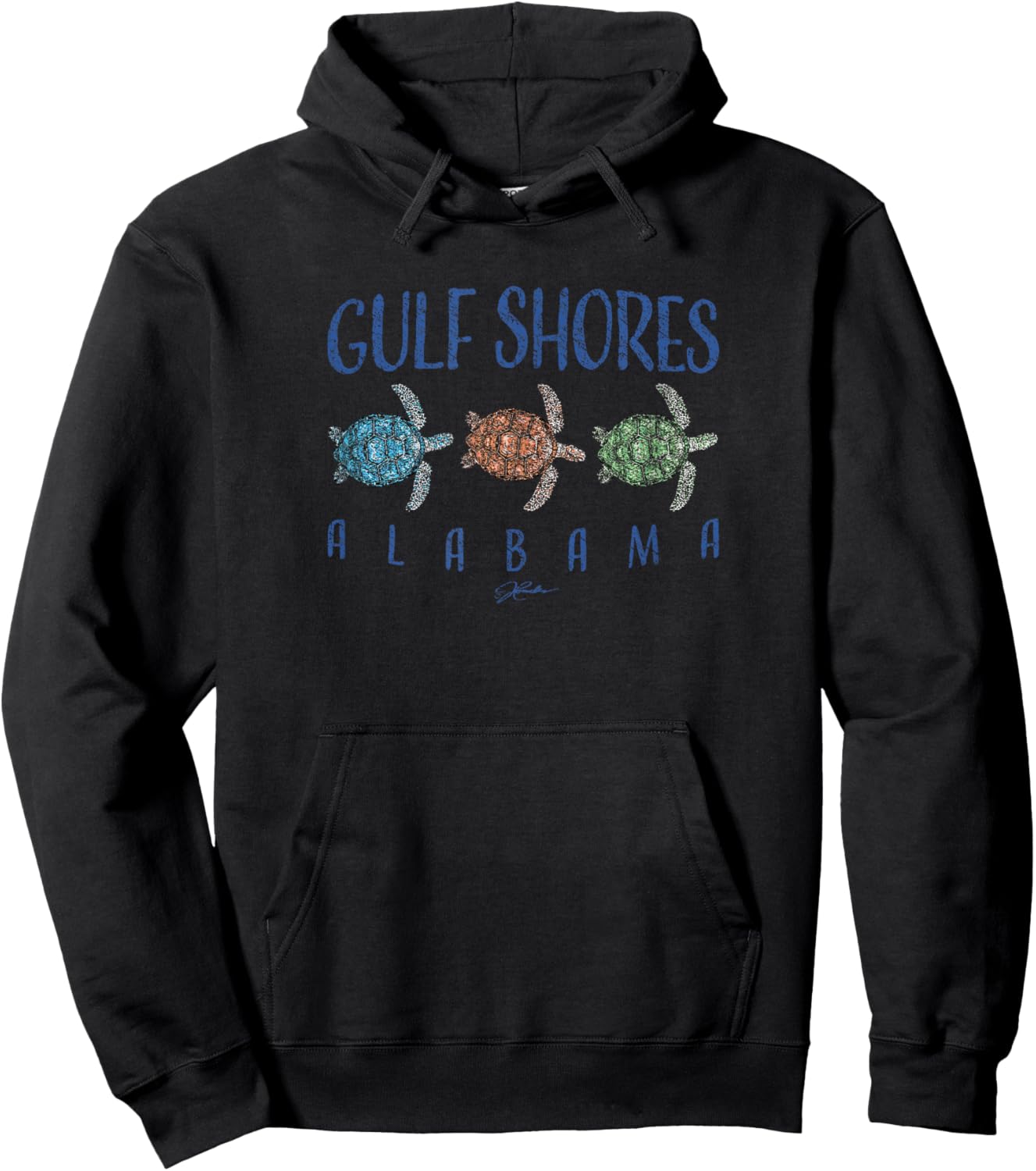 JCombs: Gulf Shores, AL, Three Sea Turtles Hoodie - Hoodie | Black