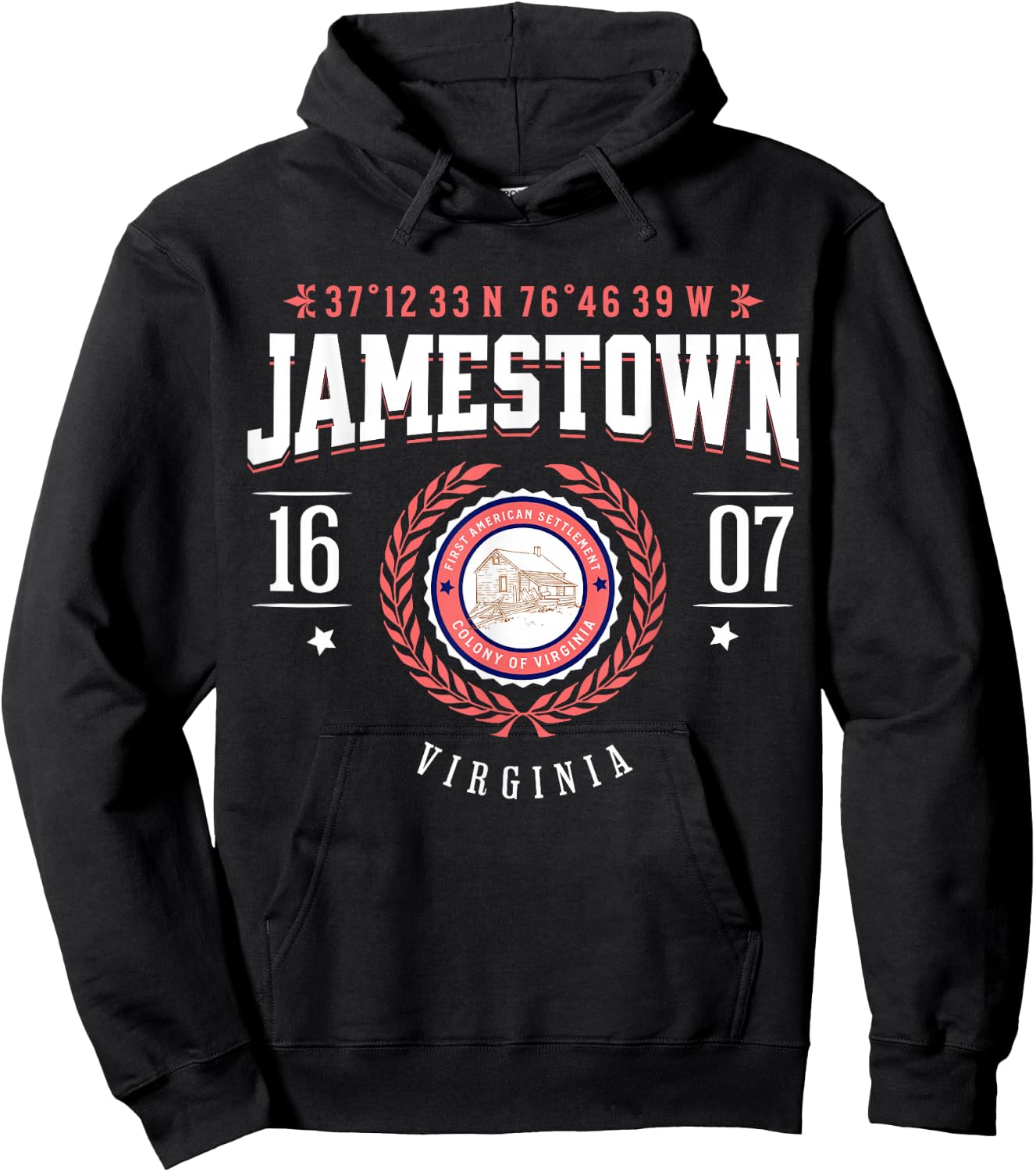 Jamestown Virginia Colony Rustic Souvenir Revolutionary War Hoodie - Hoodie | Black