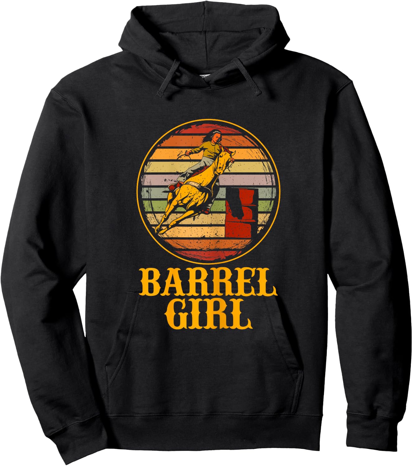 Arrel Racing Horse Riding Texas Rodeo Barrel Girl Hoodie - Hoodie | Black