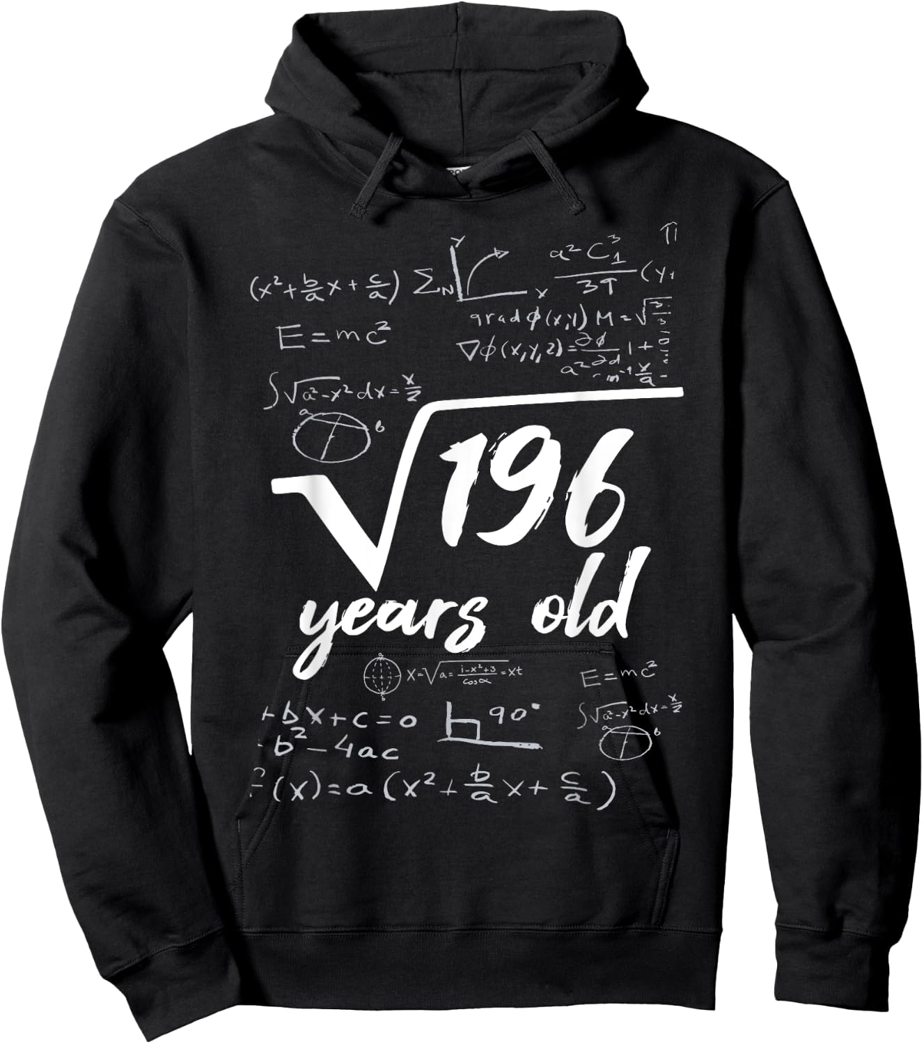 Square Root 196 = 14 Years Old - Birthday Gift Hoodie - Hoodie | Black