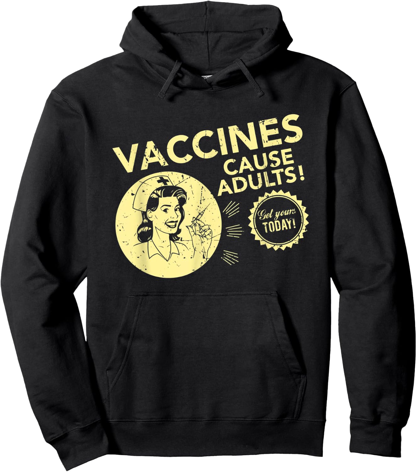 Funny Pro Vaccination T Shirt Vaccines Cause Adults Gift Hoodie - Hoodie | Black