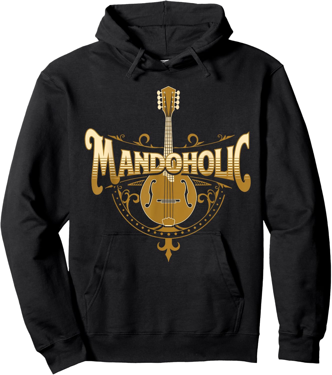 Mandaholic - Country Music Mandolin Musical Player Musicians Hoodie - Hoodie | Black