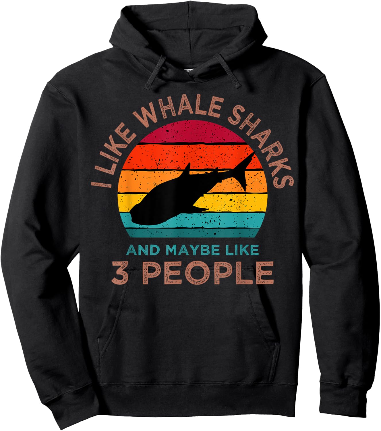 Whale Shark Lover Retro Largest Fish Colossal Sea Animal Hoodie - Hoodie | Black