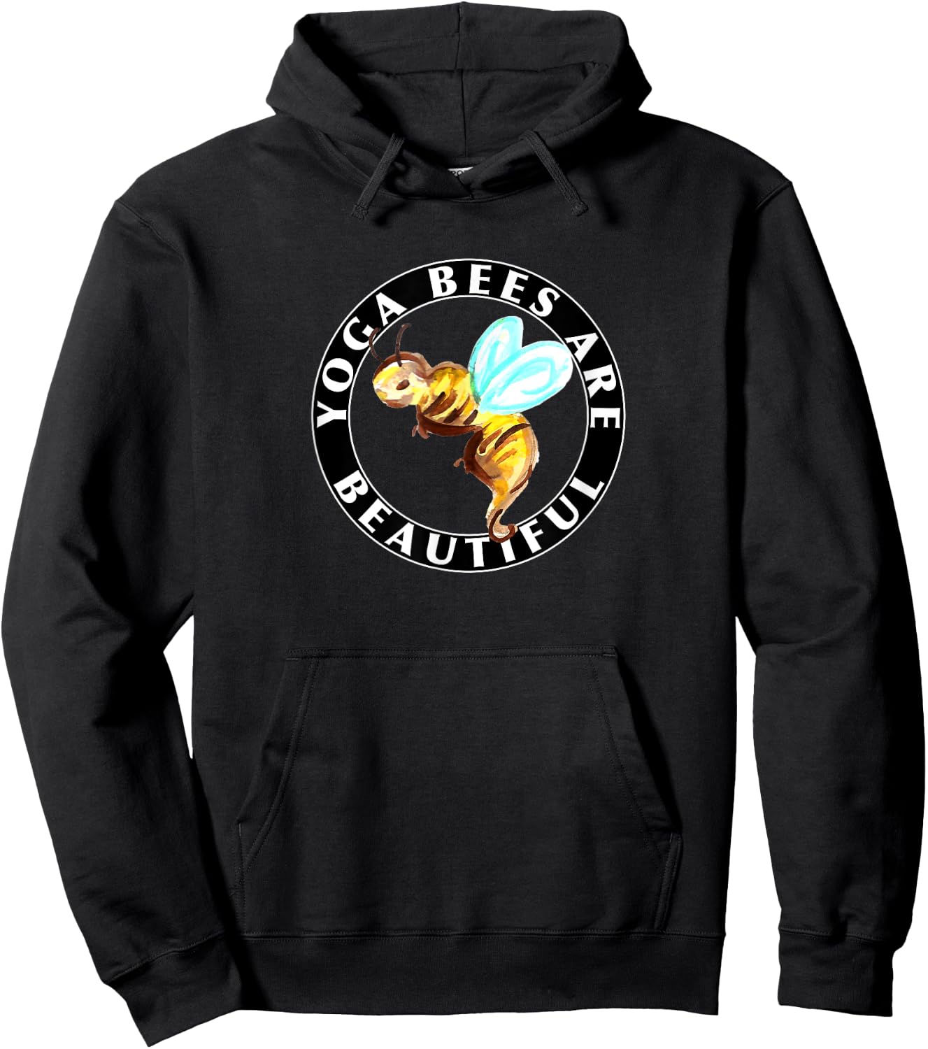 Yoga Bees logo Hoodie - Hoodie | Black