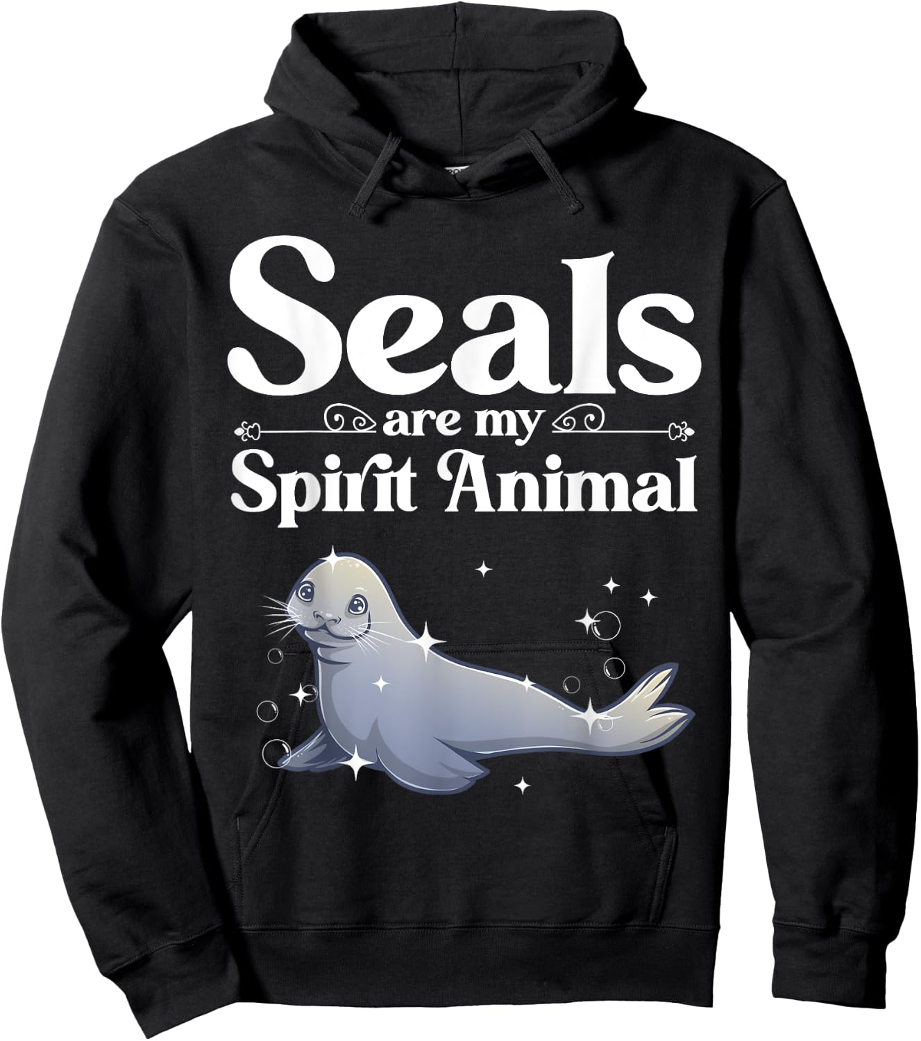 Funny Seal Designs Women Sea Animal Lovers Pinnipeds Hoodie - Hoodie | Black