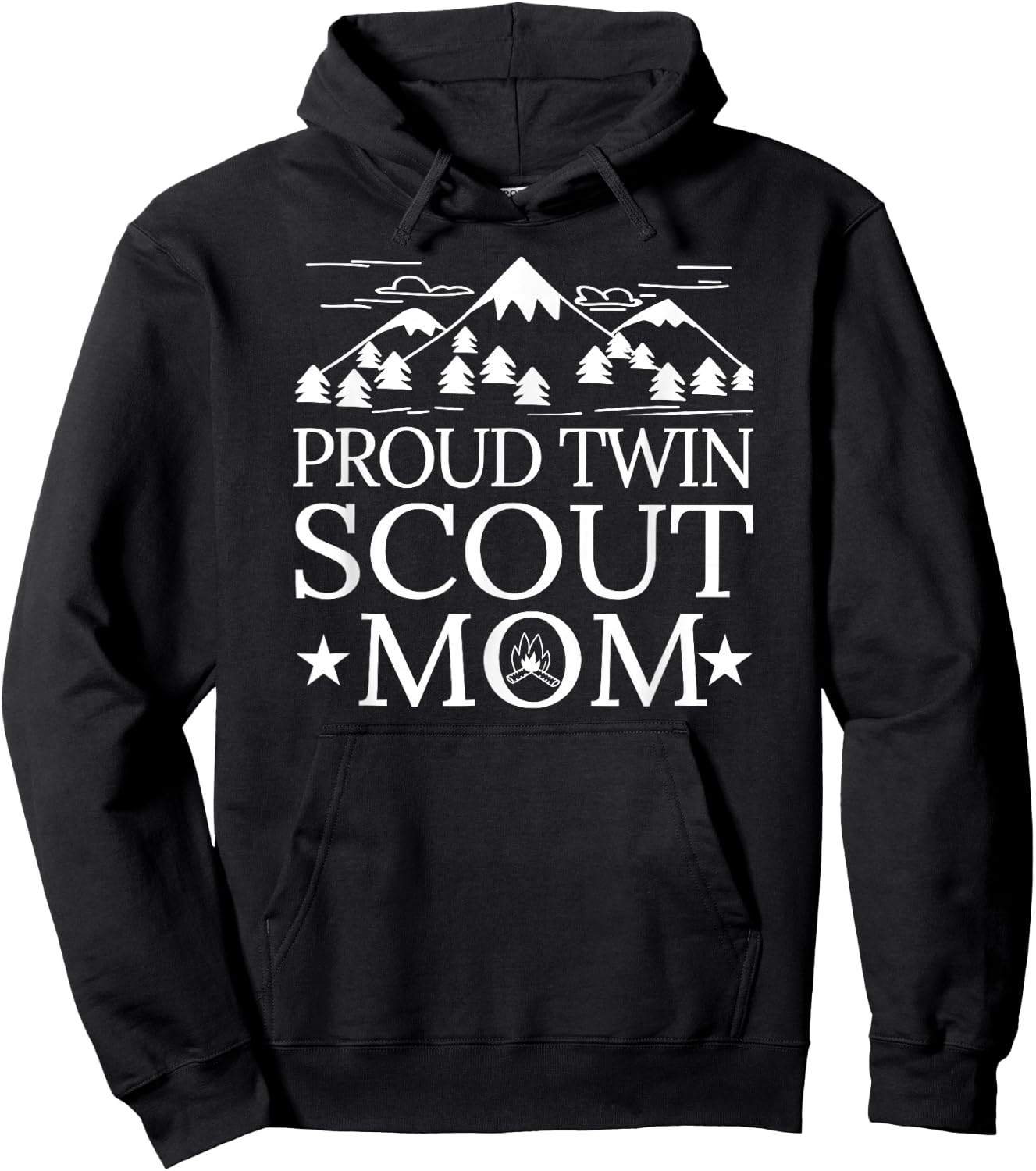 Proud Twin Scout Mom Funny Gift Hoodie - Hoodie | Black
