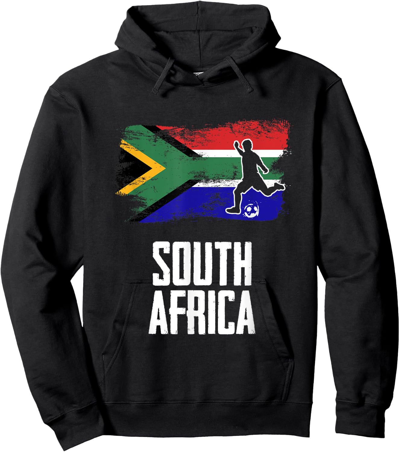South Africa Flag Jersey South African Soccer Team Hoodie - Hoodie | Black