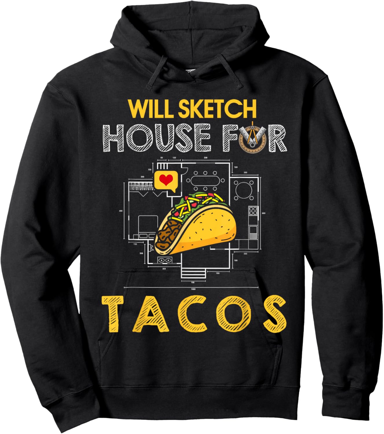 Architect Taco Shirt Architecture Taco Lover Architect Gift Hoodie - Hoodie | Black
