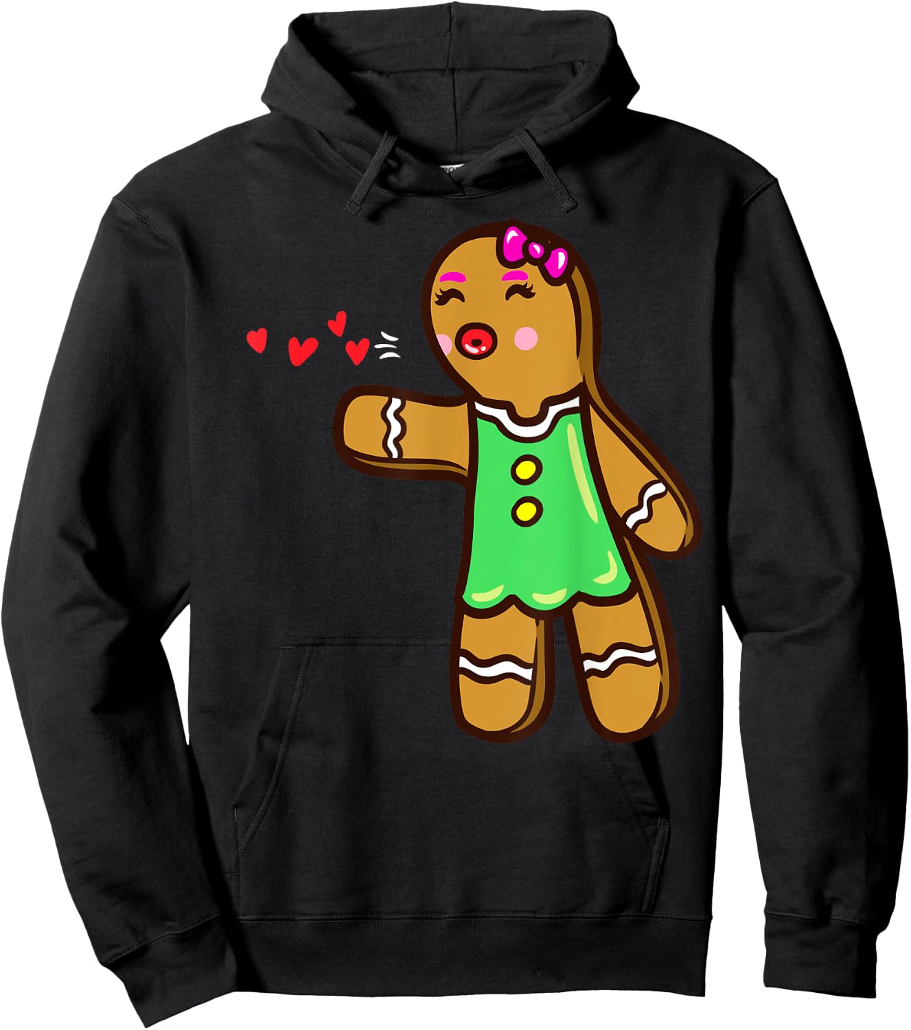 Gingerbread Cookie Matching Couple Christmas Hoodie - Hoodie | Black