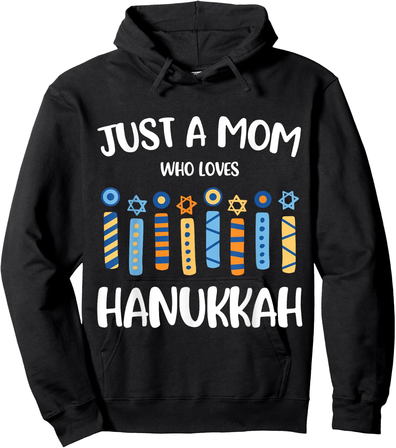Just a Mom Who Loves Hanukkah Shirt Jewish Chanukah Hoodie - Hoodie | Black