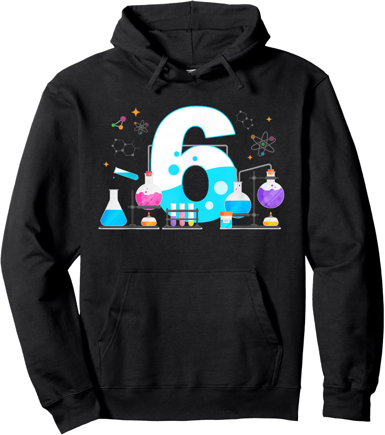 6 Year Old Kids Scientist 6th Birthday Kids Science Hoodie - Hoodie | Black