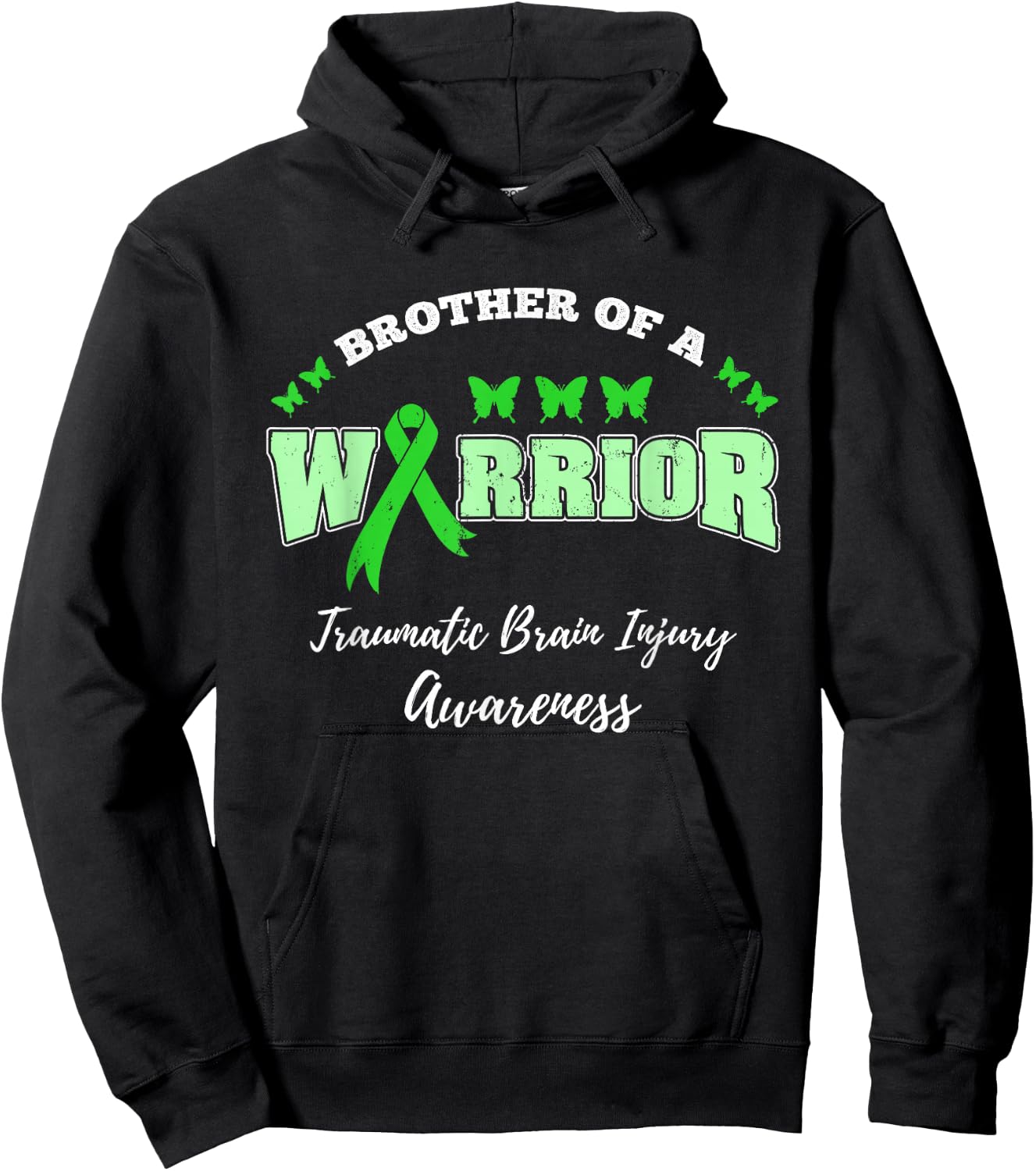 Brother Of A Warrior TBI Awareness TBI Warrior Hoodie - Hoodie | Black