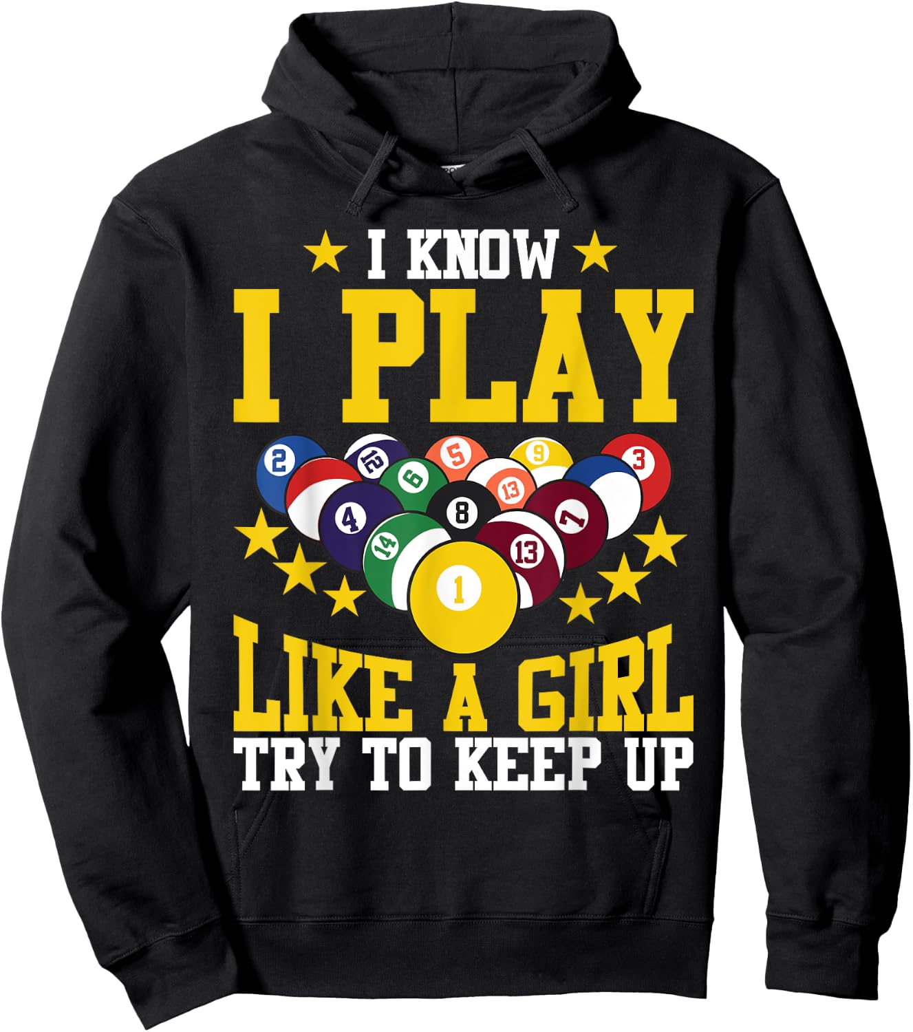 Funny Billiards Design For Girl Women Billiards Pool Player Hoodie - Hoodie | Black
