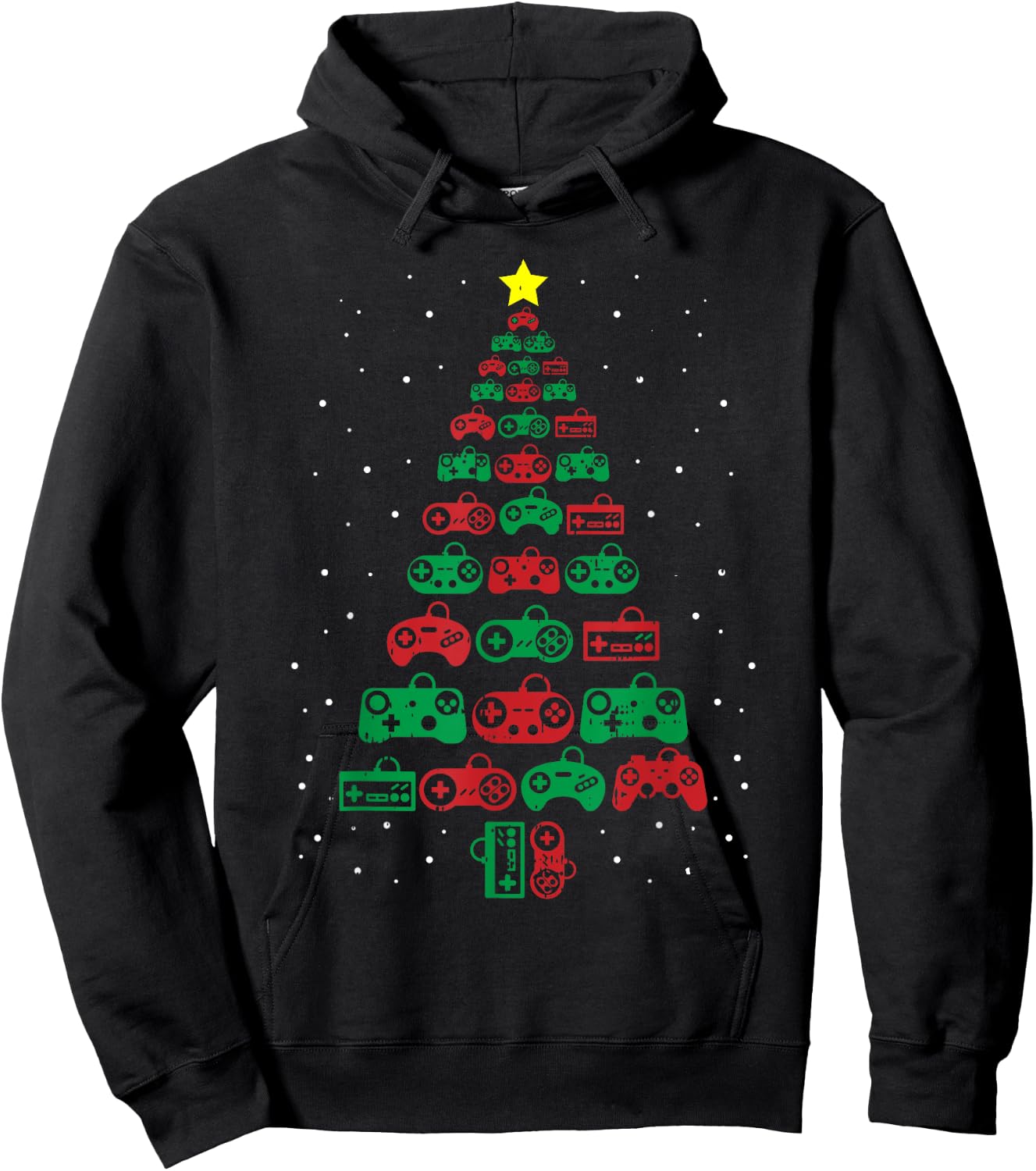 Gaming Controller Christmas Tree Gamer Party Cool X-Mas Gift Hoodie - Hoodie | Black