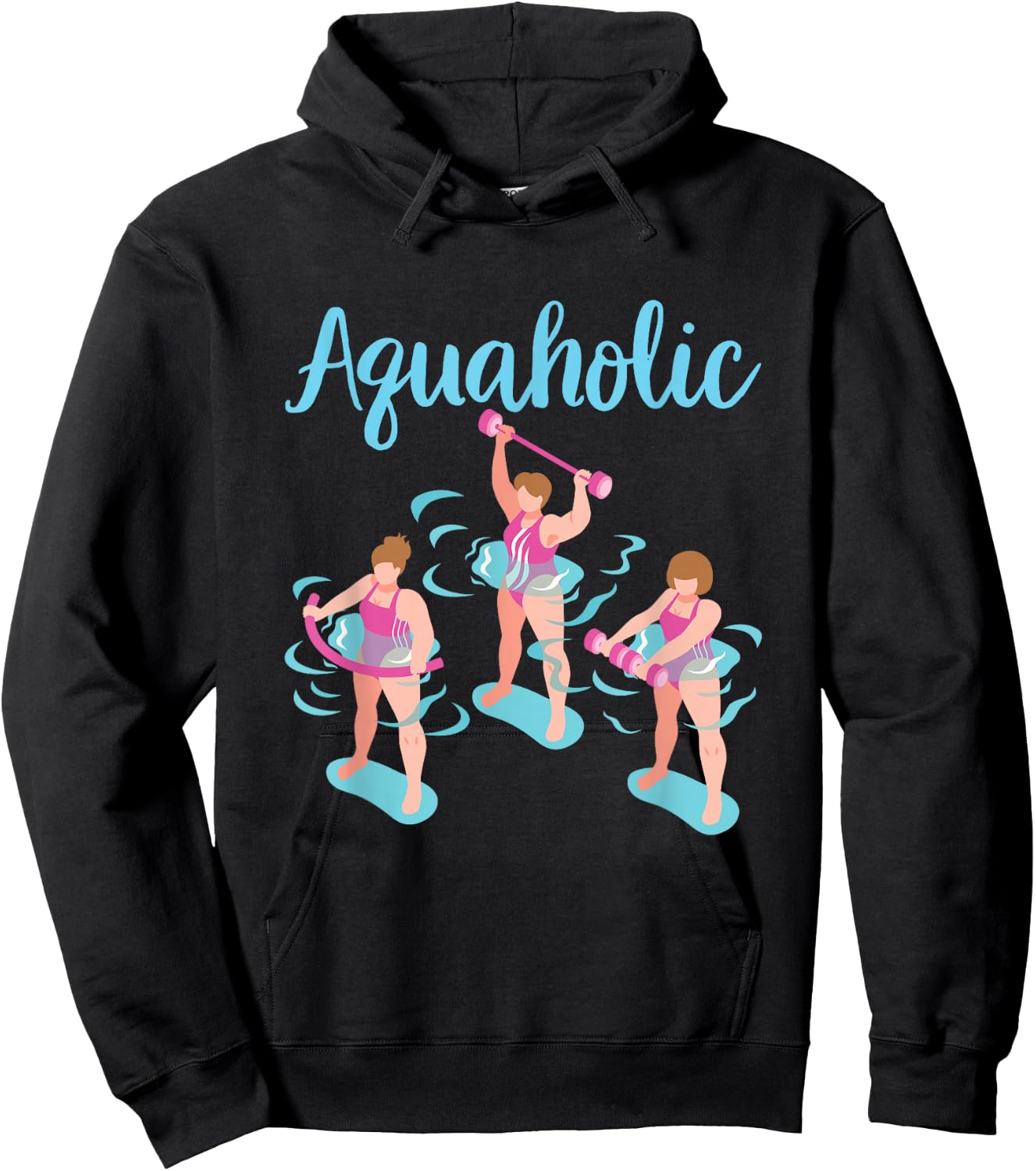 Aquaholic Water Aerobics Instructor Women Ladies Hoodie - Hoodie | Black