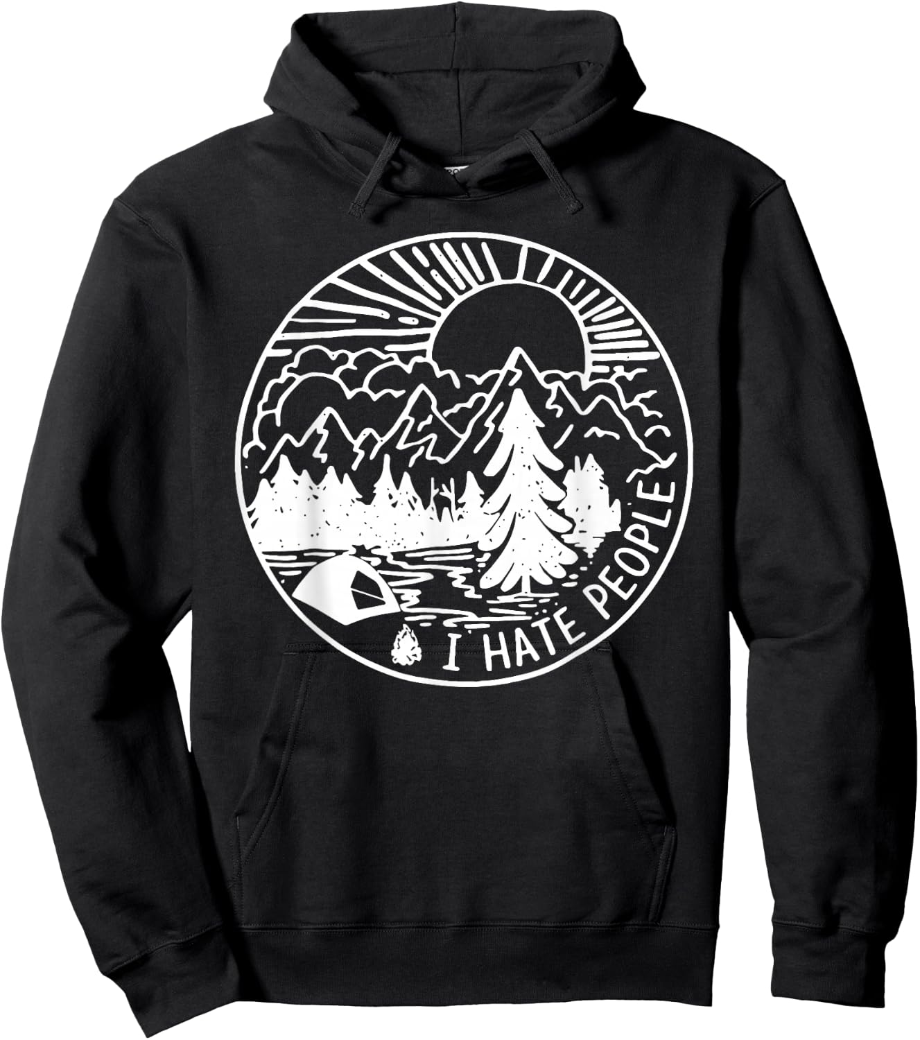 I Hate People I Love Camping Hoodie - Hoodie | Black