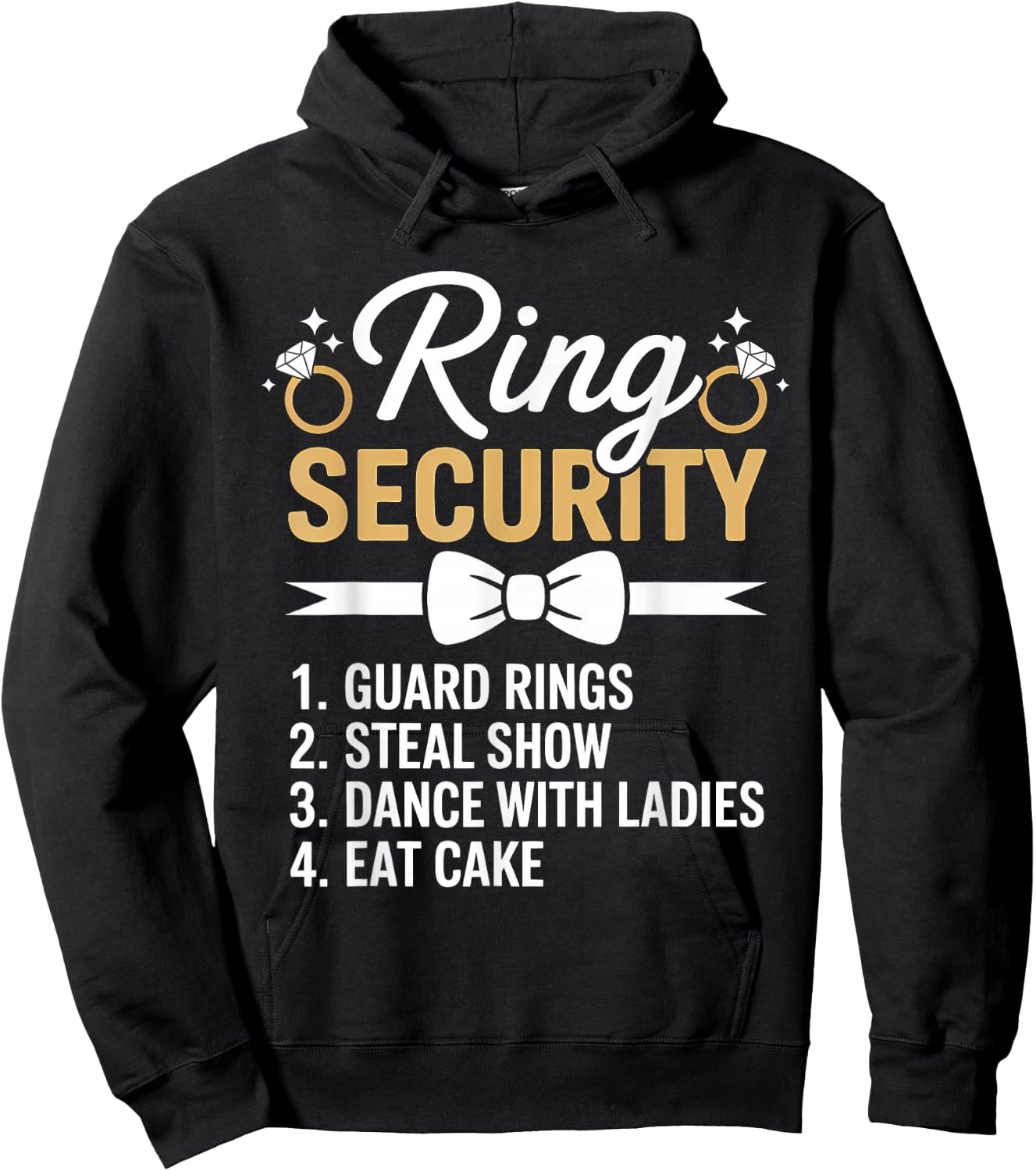 Ring Security Wedding Party Funny Ring Bearer Hoodie - Hoodie | Black