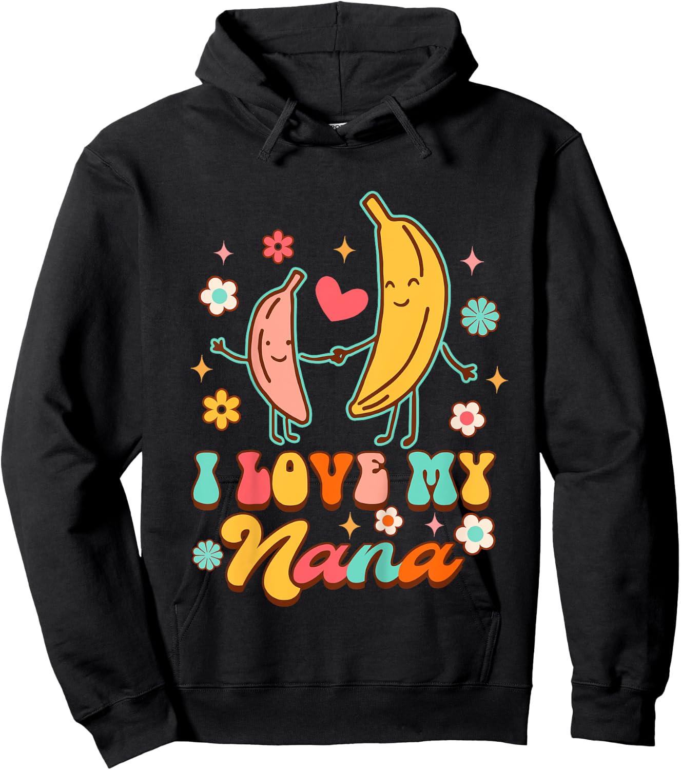 Cute Banana Baby Shower Grandma Nana Mimi I Love My Nana Hoodie - Hoodie | Black