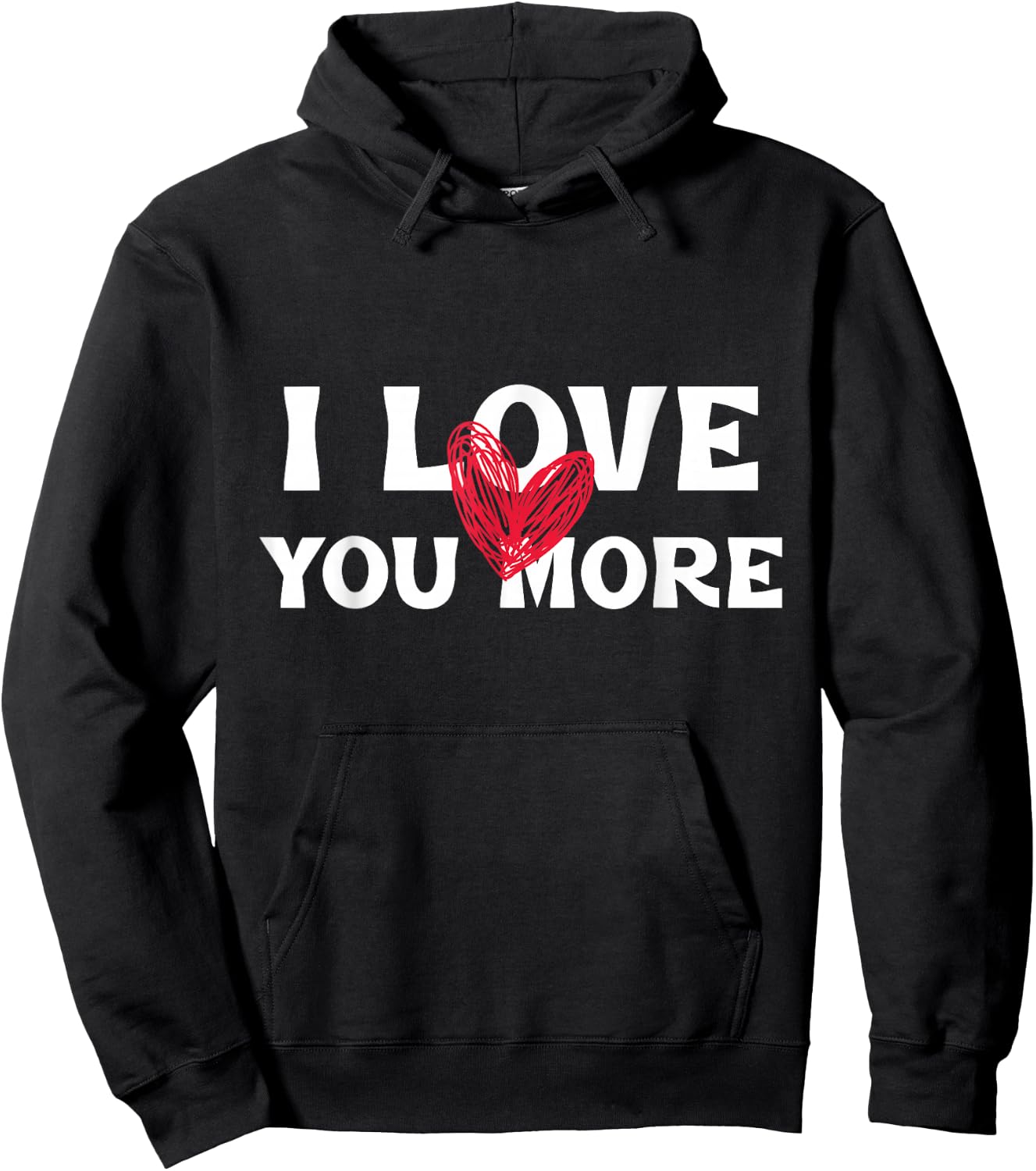 I Love You More Mother’s Day Cute Love Heart Hoodie - Hoodie | Black
