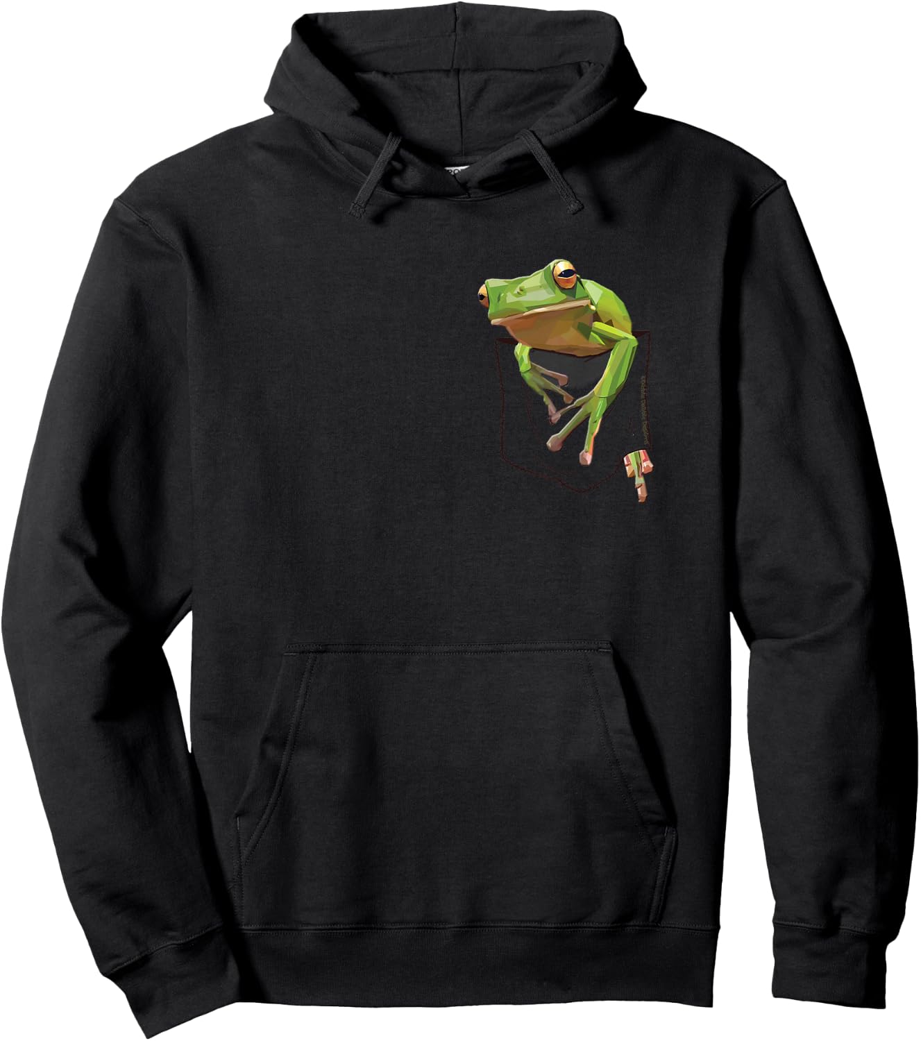 Fun Frog in a Pocket Goblincore Design - Frog Lovers Small Hoodie - Hoodie | Black