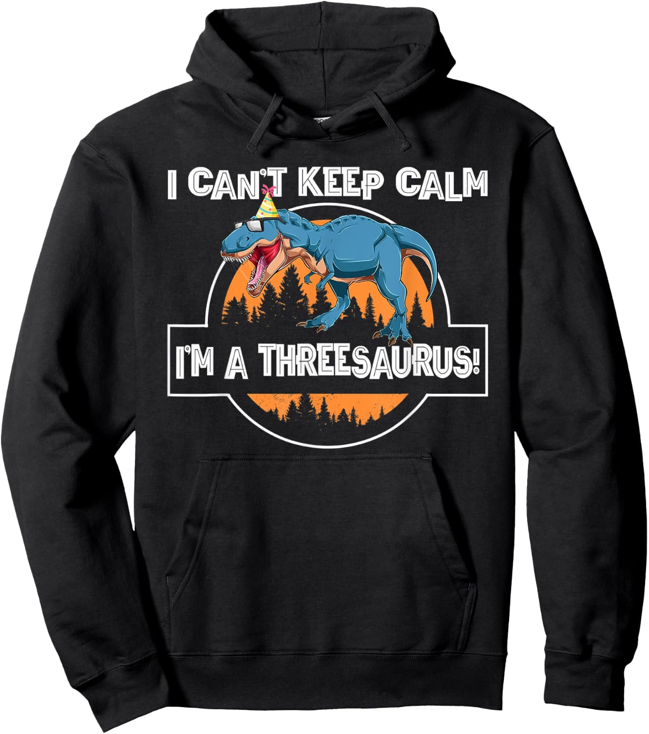 I can't keep calm threesaurus! third birthday Hoodie - Hoodie | Black