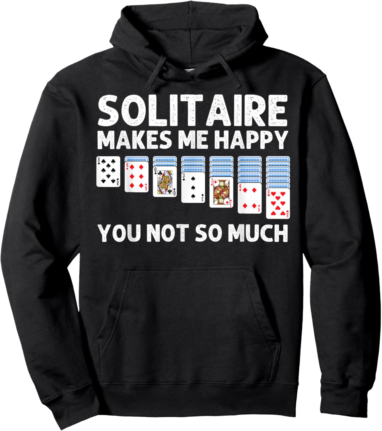 Solitaire Gift Women Card Game Player Solitaire Game Hoodie - Hoodie | Black