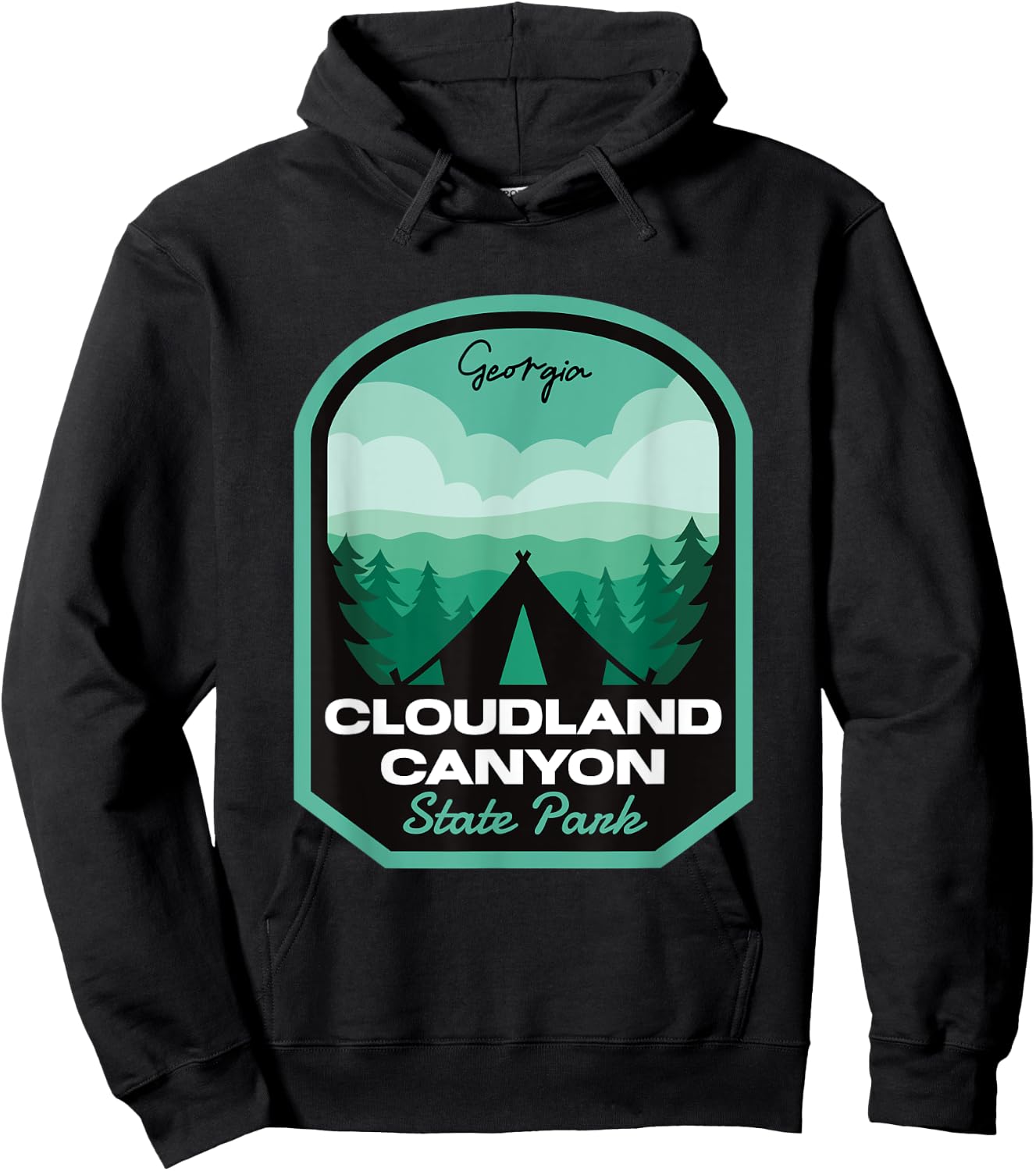 Cloudland Canyon State Park GA Camping Hoodie - Hoodie | Black