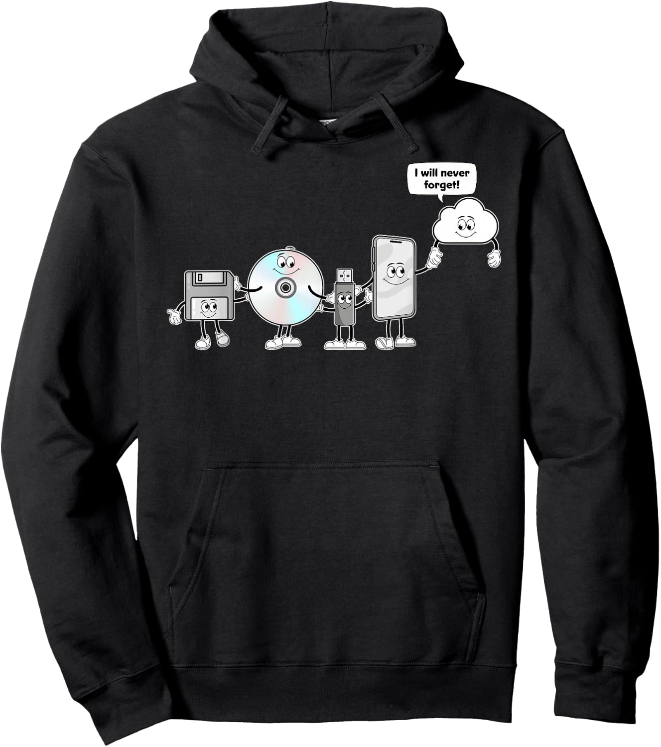From Floppy to Cloud - The Evolution of Storage Media Hoodie - Hoodie | Black
