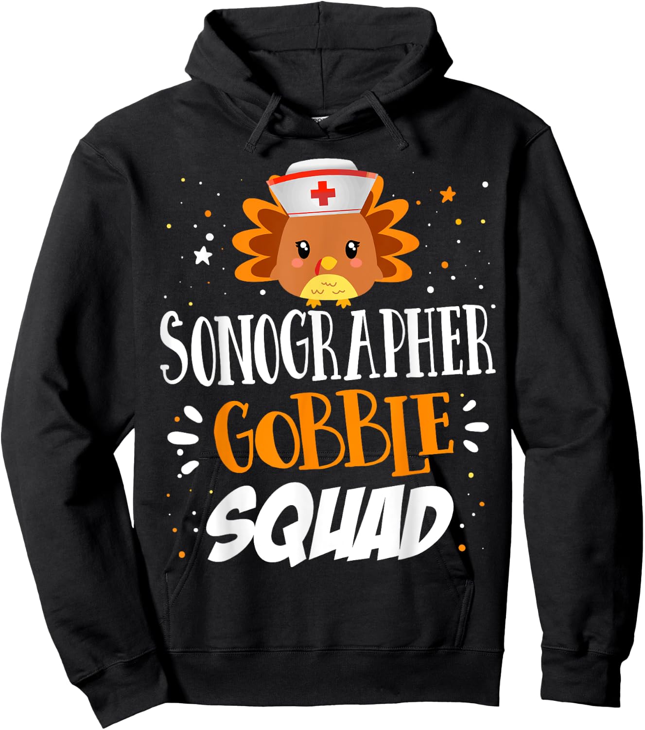 Sonographer Gobble Sonography Ultrasound Tech Thanksgiving Hoodie - Hoodie | Black