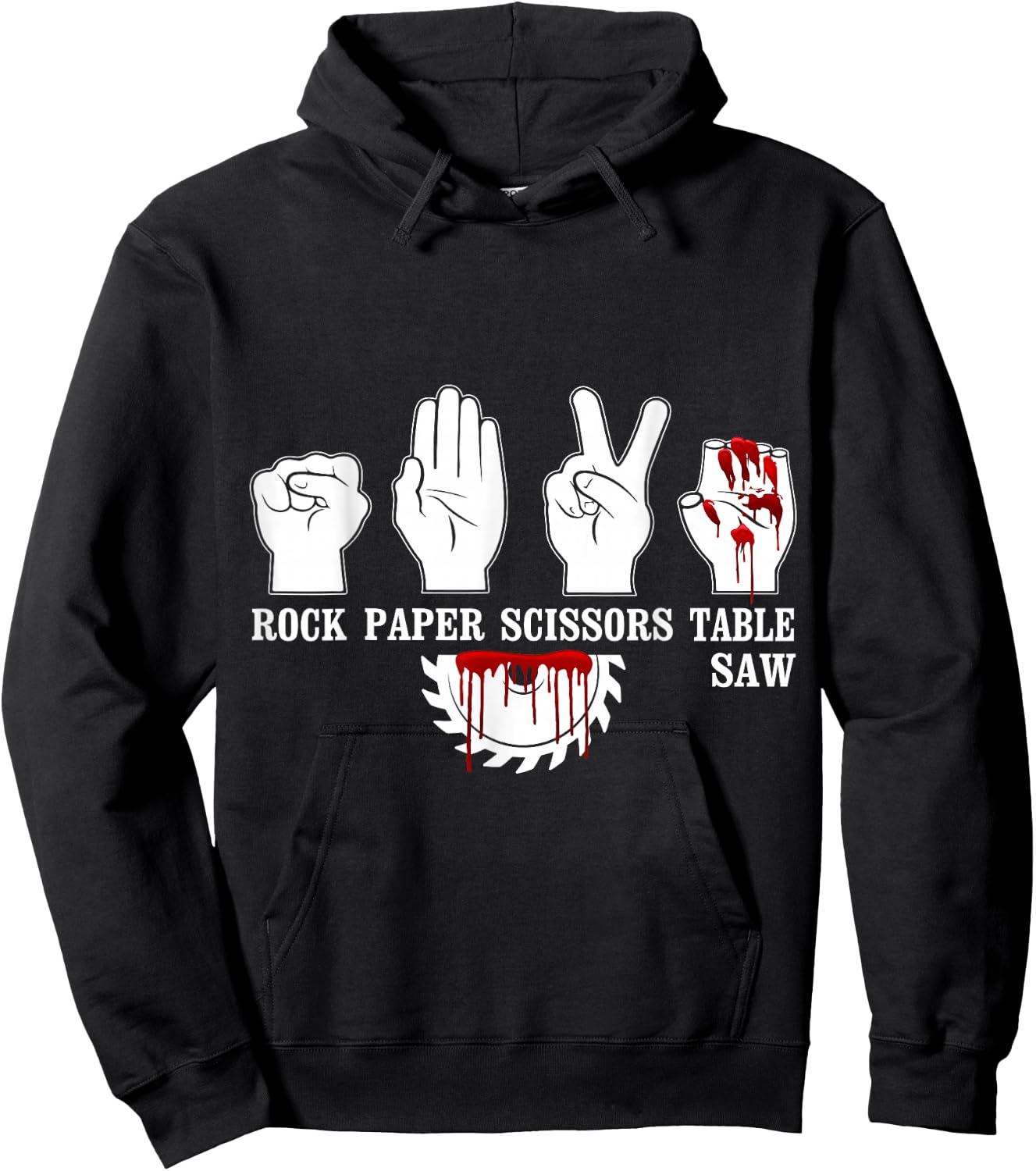 Rock Paper Scissor Table Saw Funny Carpentry Woodworking Hoodie - Hoodie | Black