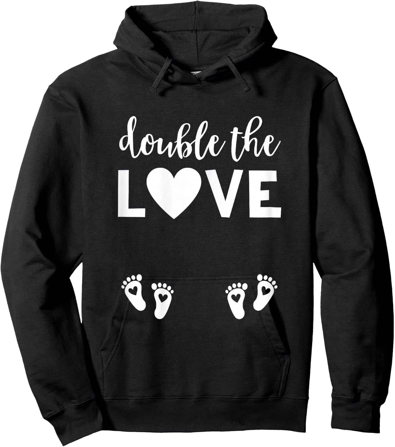 Valentines Day Twin Pregnancy Announcement Shirt Valentine Hoodie - Hoodie | Black
