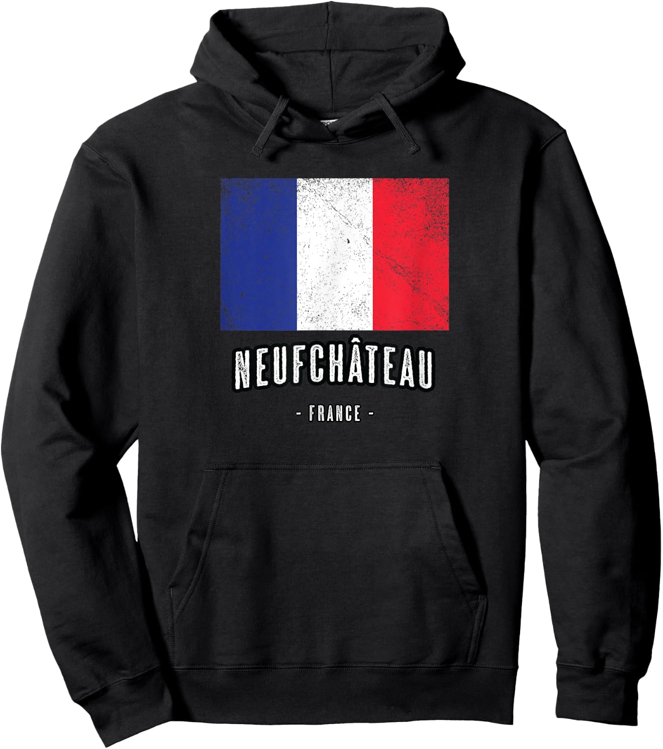 City of Neufchâteau France | FR Flag Top, Drapeau Français Hoodie - Hoodie | Black