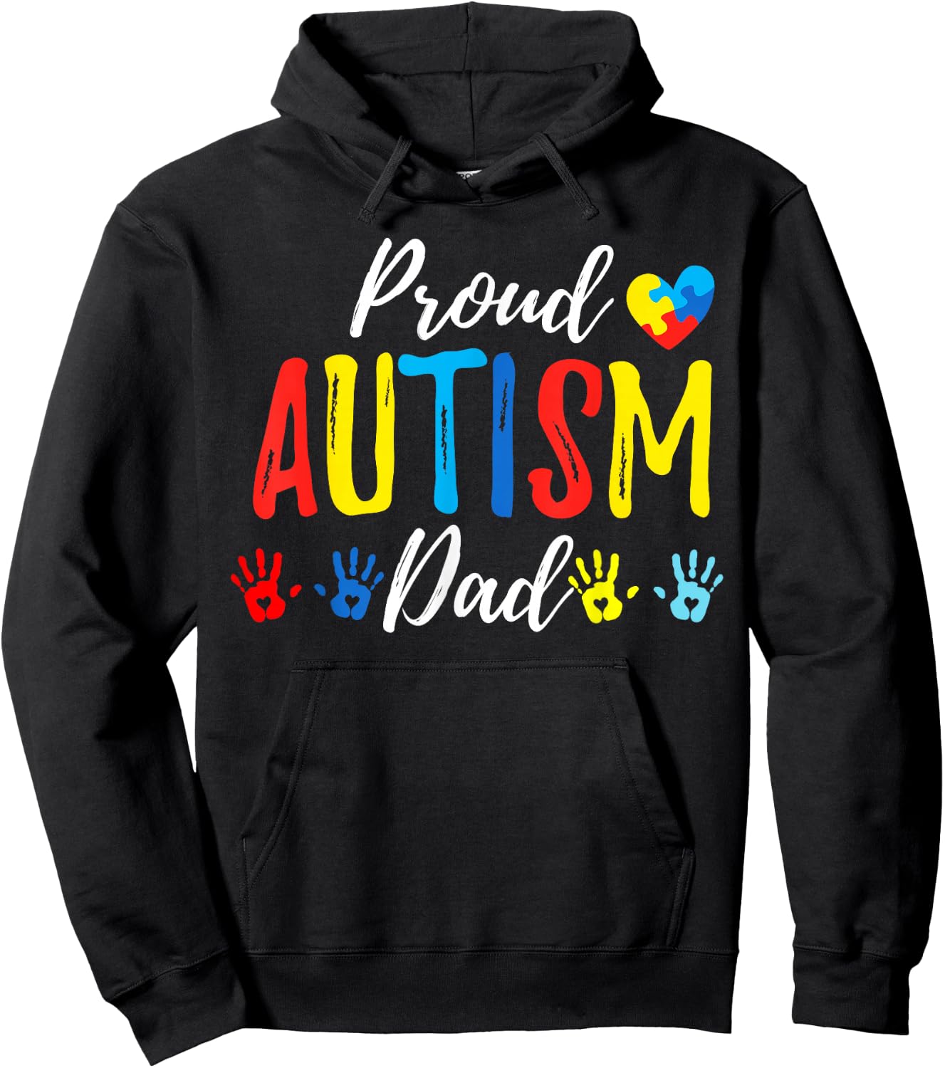 Proud Dad Autism Awareness Family Matching Shirt Hoodie - Hoodie | Black