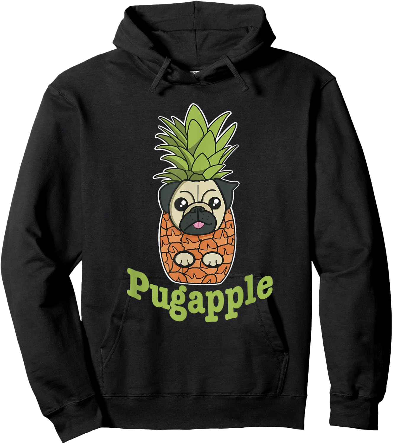 Pug And Pineapple Lovers Pugapple Dog Men Women Girls Kids Hoodie - Hoodie | Black