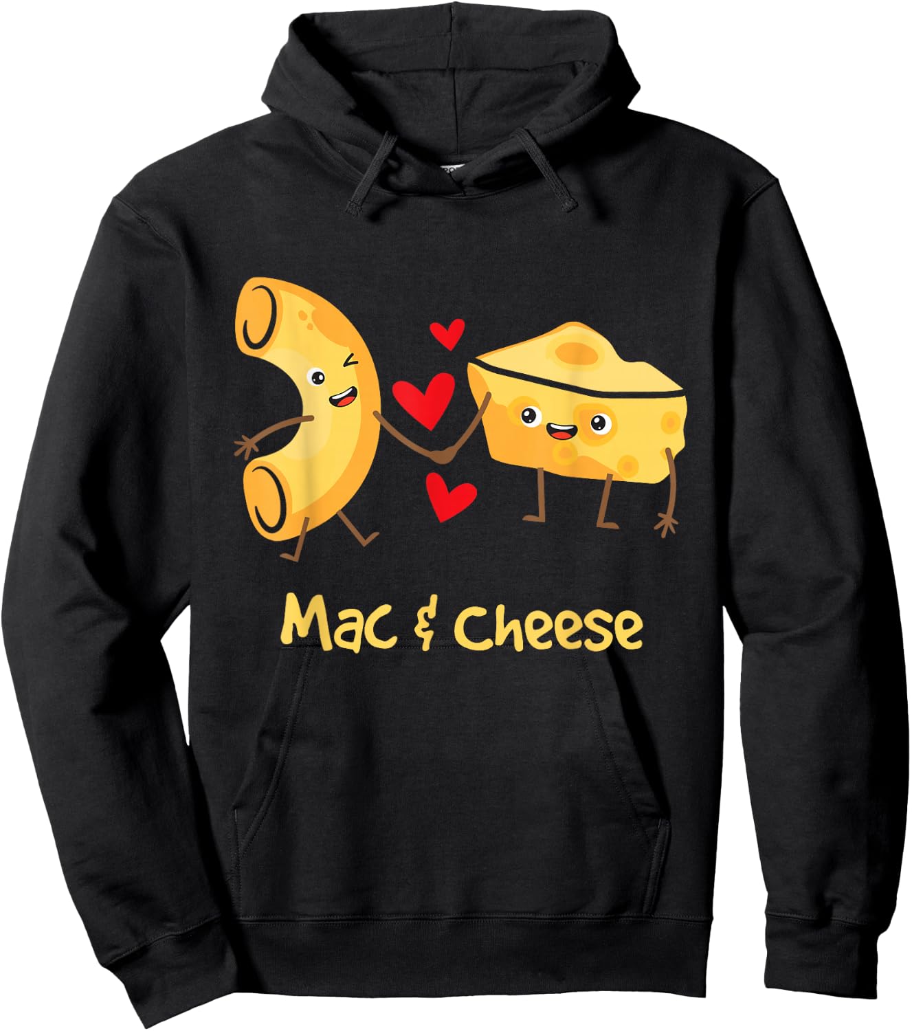 Mac & Cheese - Couple Macaroni And Cheese Lover Foodie Hoodie - Hoodie | Black