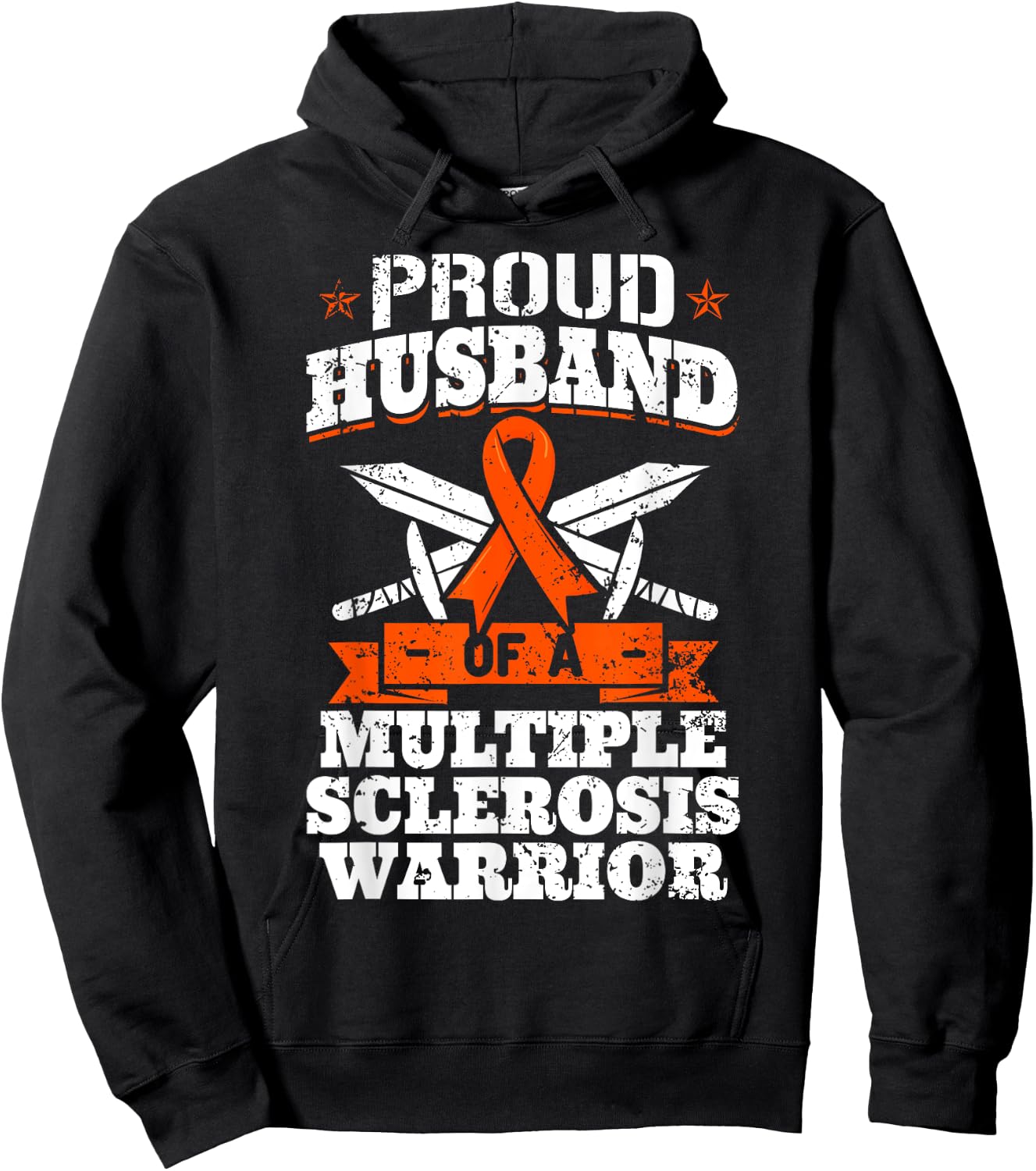 Proud Husband Of A Multiple Sclerosis Warrior MS Awareness Hoodie - Hoodie | Black