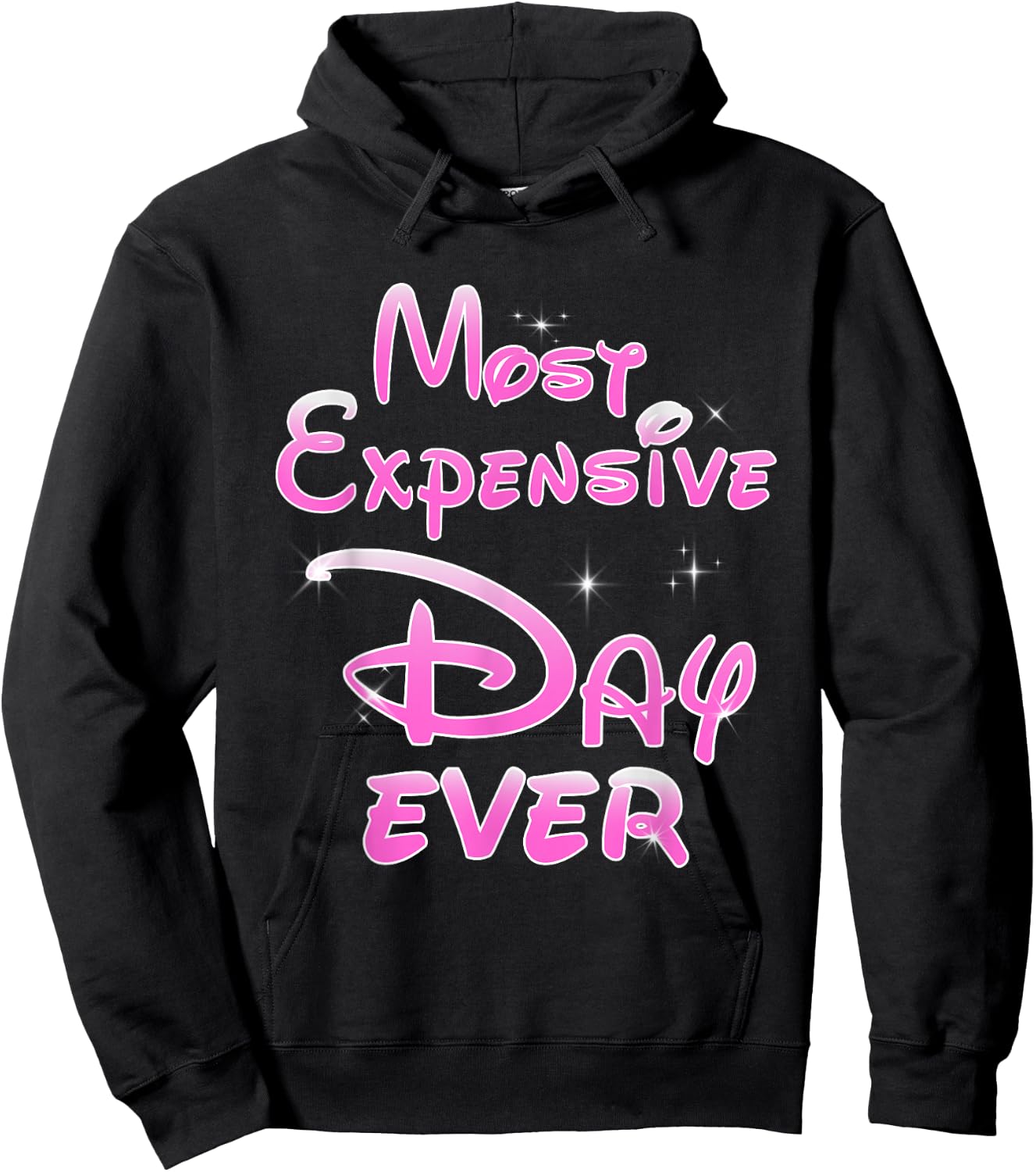 Most Expensive Day Ever Sarcastic Funny Theme Park Pink Hoodie - Hoodie | Black