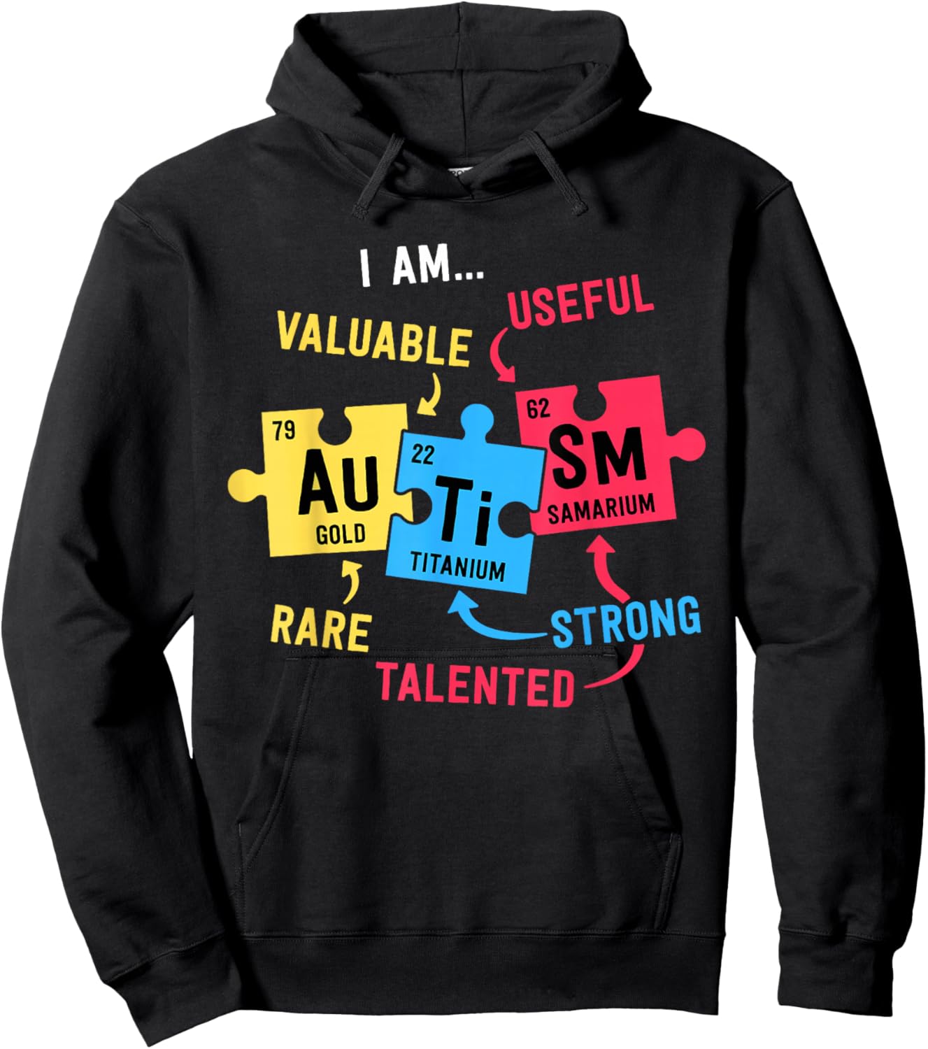 Autism Awareness Shirts Men Boys Periodic Table Elements Hoodie - Hoodie | Black