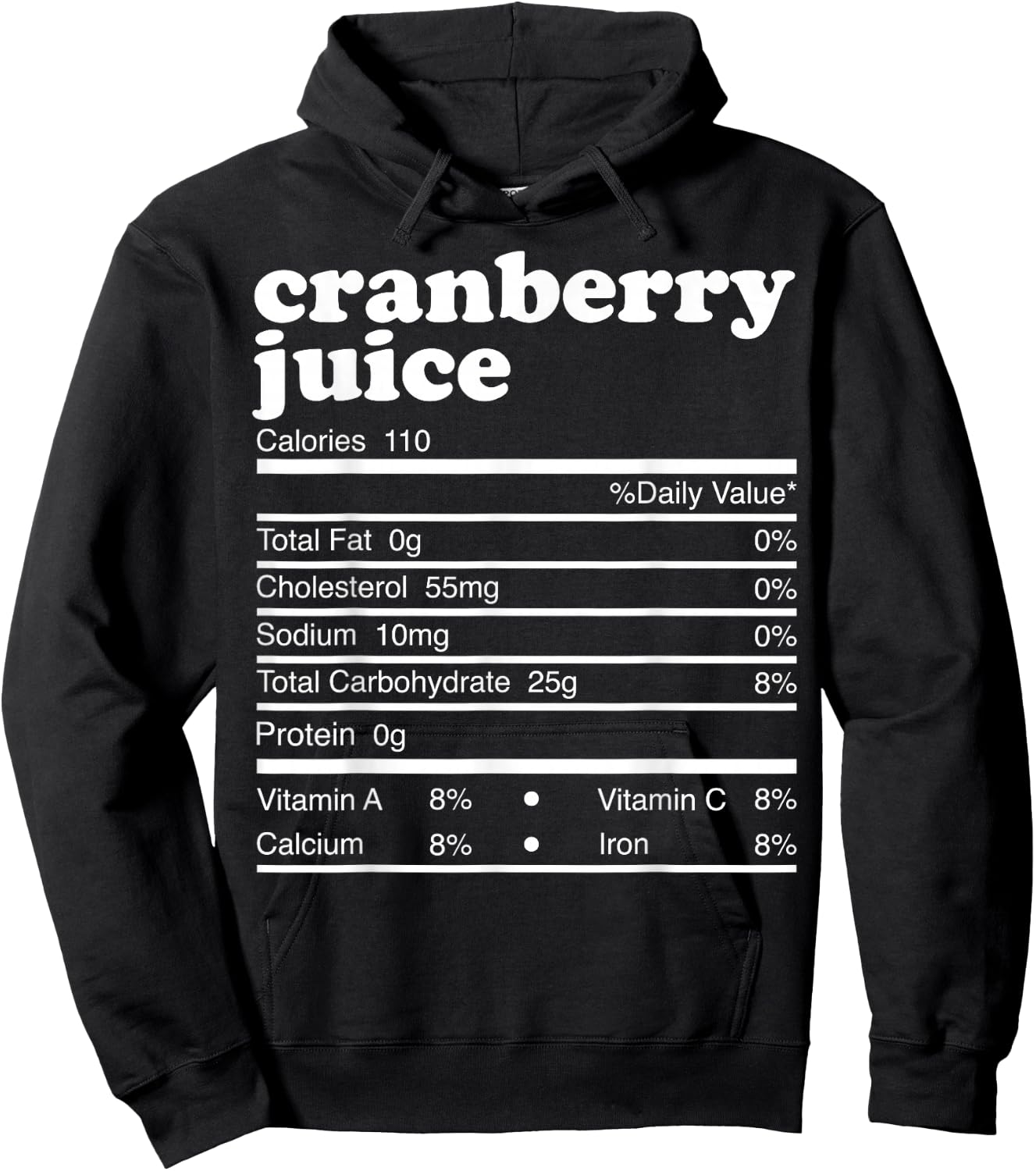 Cranberry Juice Facts Ingredients Funny Foodies Calories Hoodie - Hoodie | Black